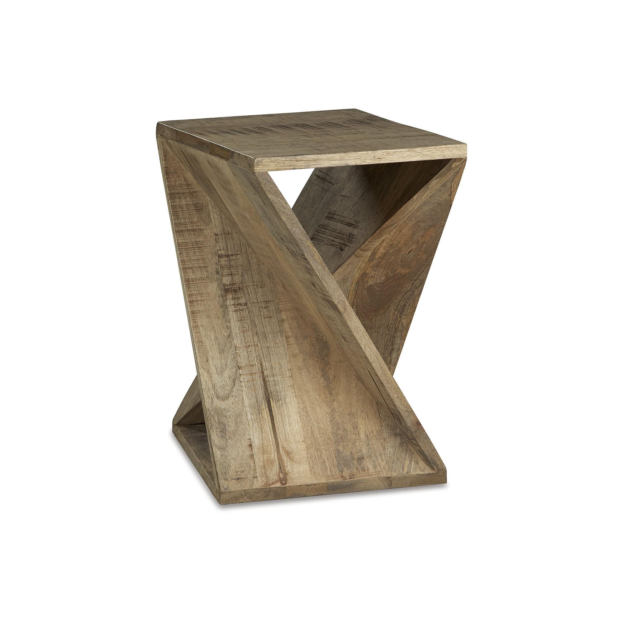 Zalemont Solid Wood Abstract End Table