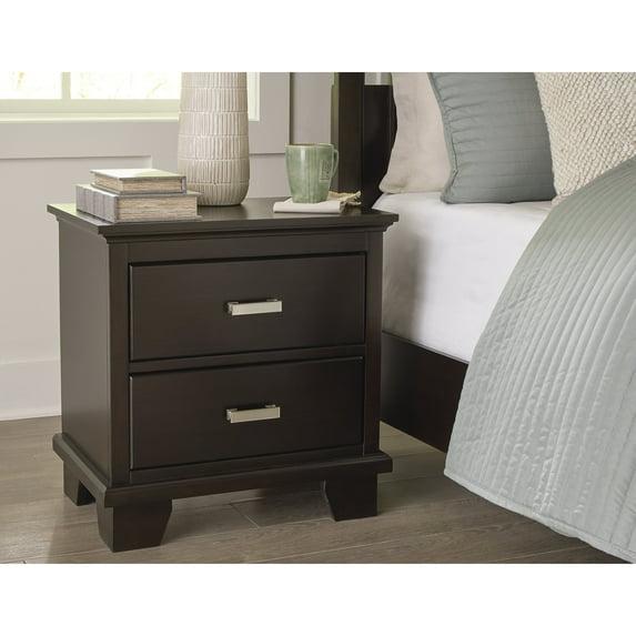 Signature Design by Ashley Covetown 2 Drawer Nightstand, Dark Brown