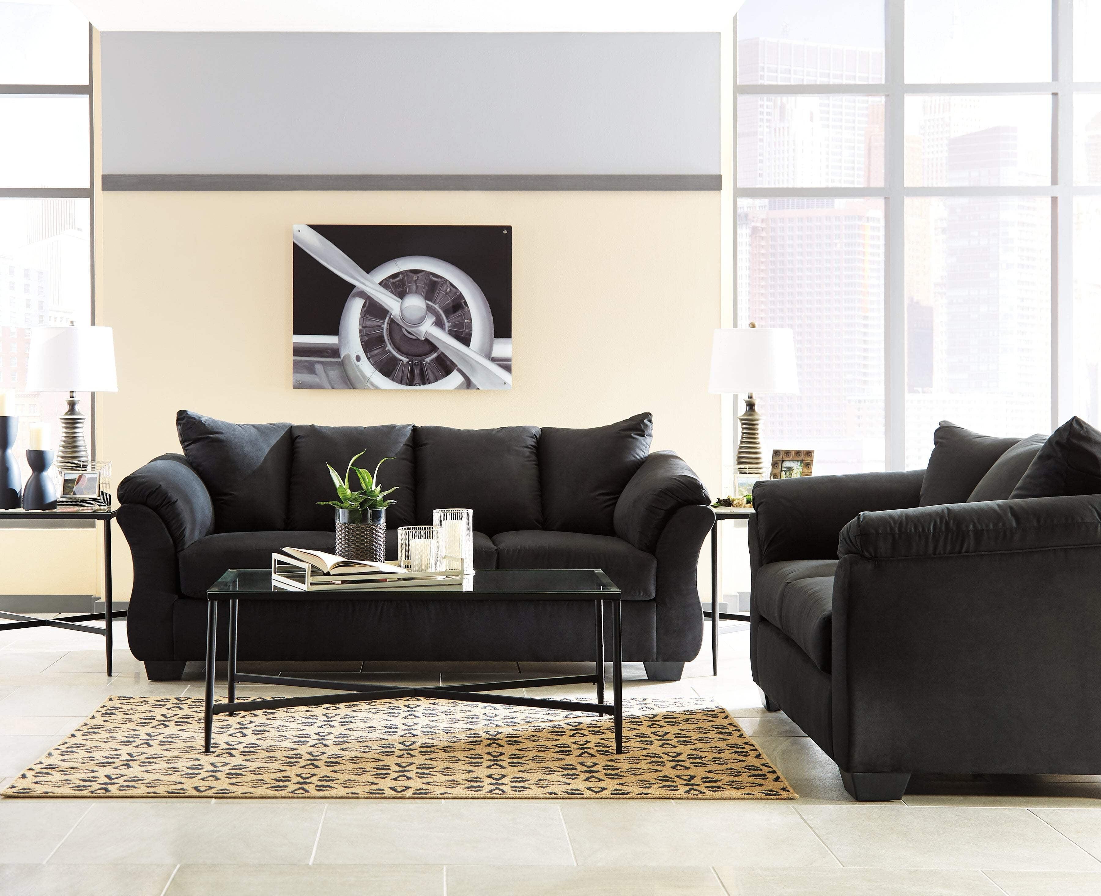 Signature Design by Ashley Darcy Fabric Sofa in Cobblestone