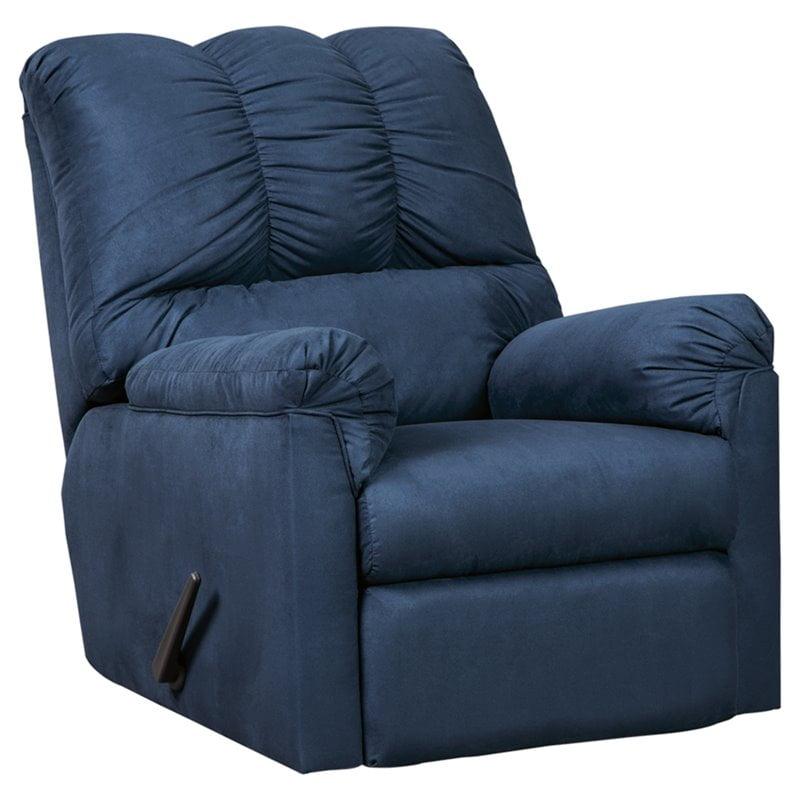 Darcy Blue Microfiber Contemporary Rocker Recliner