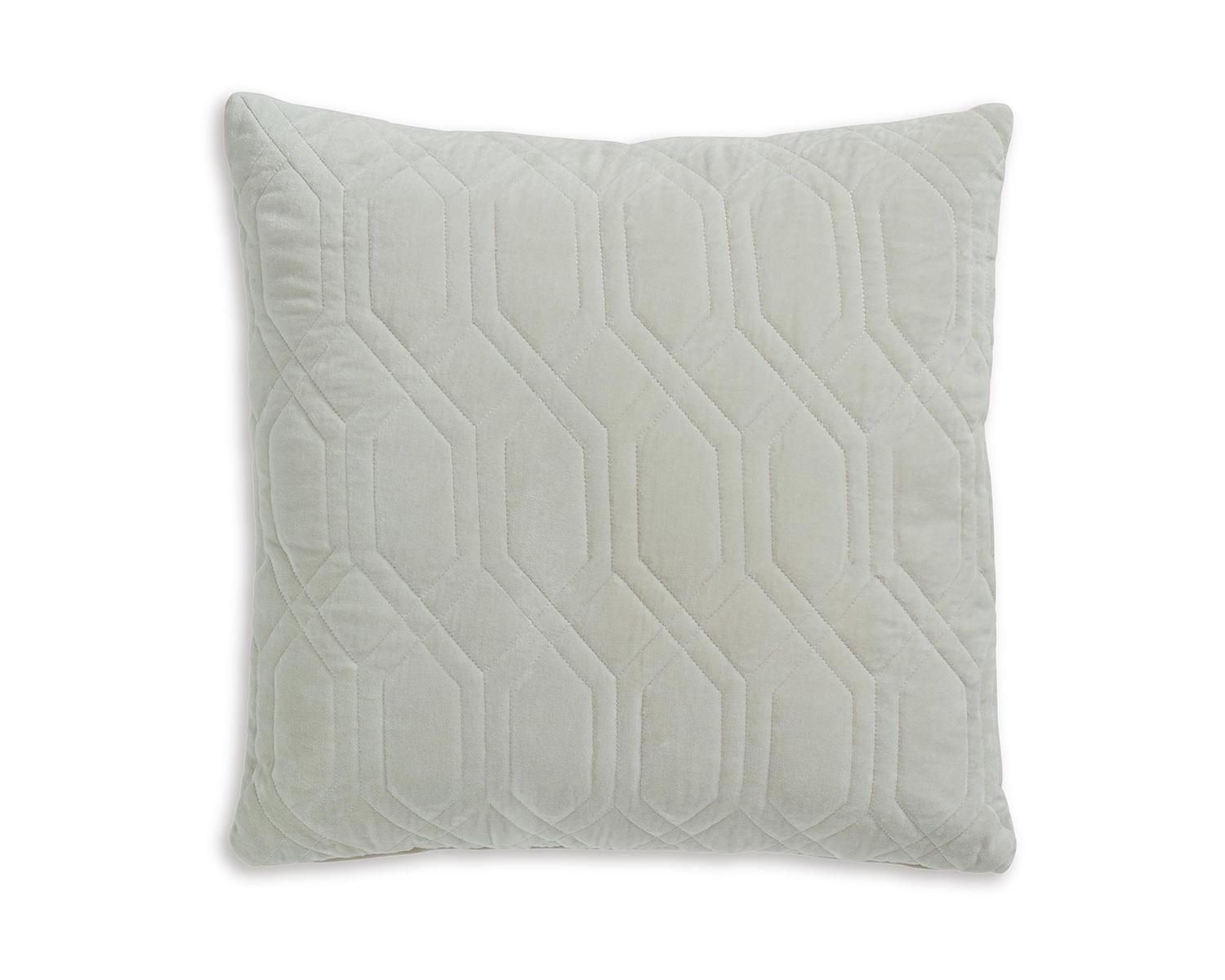 20'' Off-White Velvet Geometric Throw Pillow