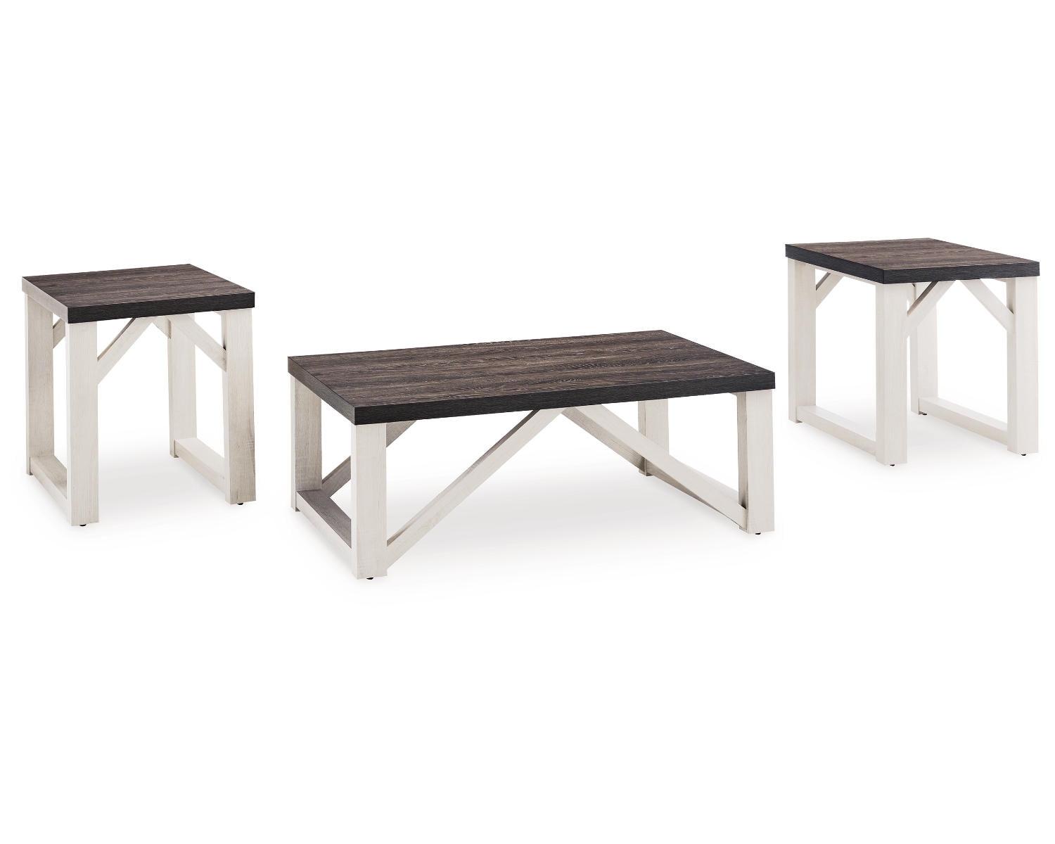 Dorrinson 48" Brown and Gray Rectangular Coffee Table Set