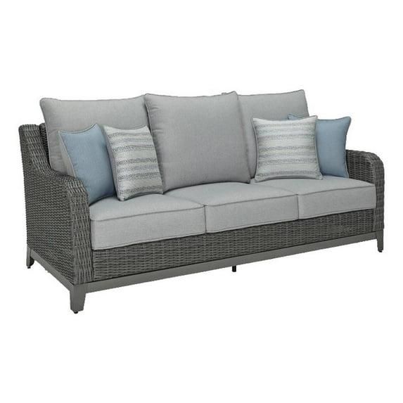 Signature Design by Ashley Elite Park Outdoor Fabric Sofa with Cushion in Gray