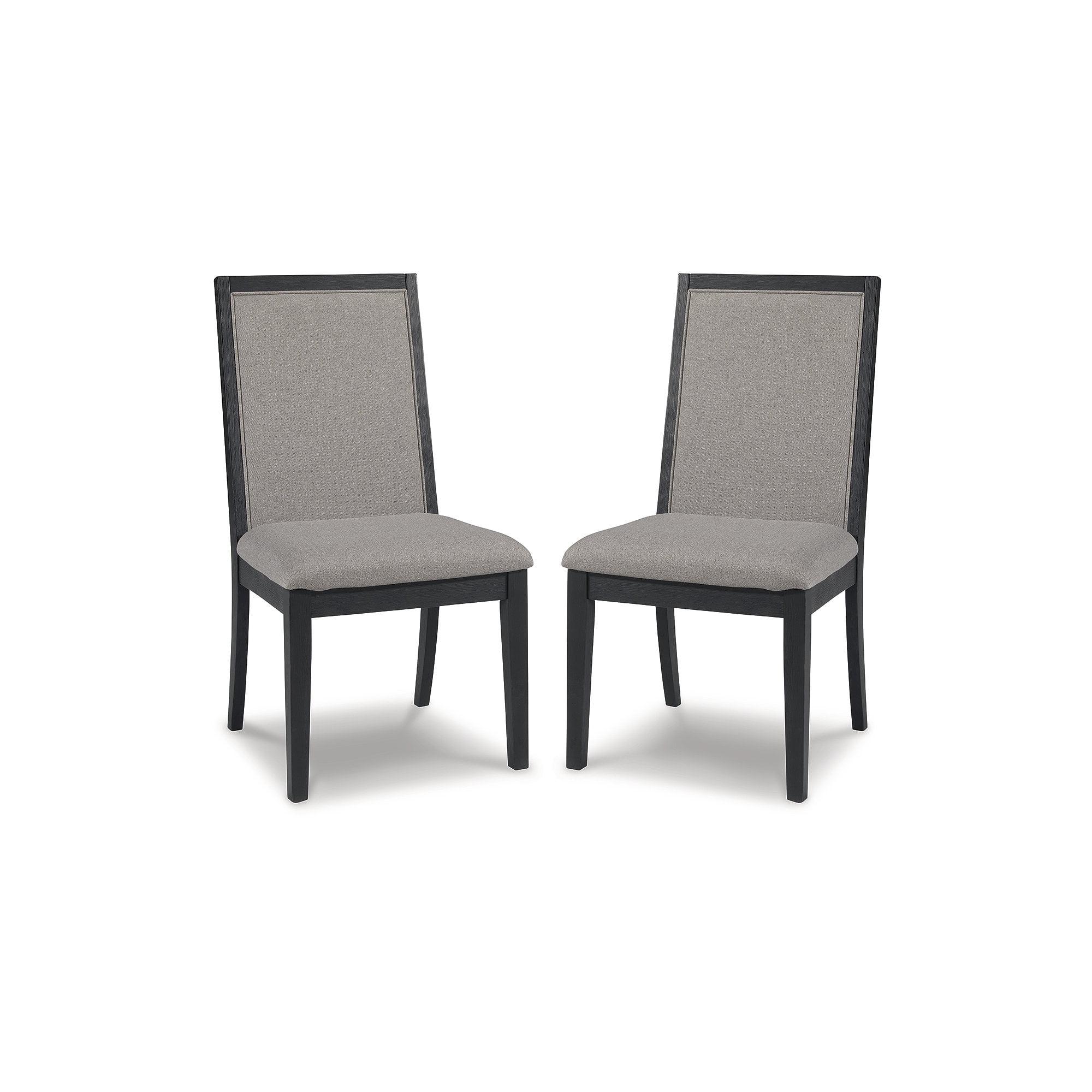 Signature Design by Ashley Foyland Dining Upholstered Side Chair, 2 Count, Black & Gray