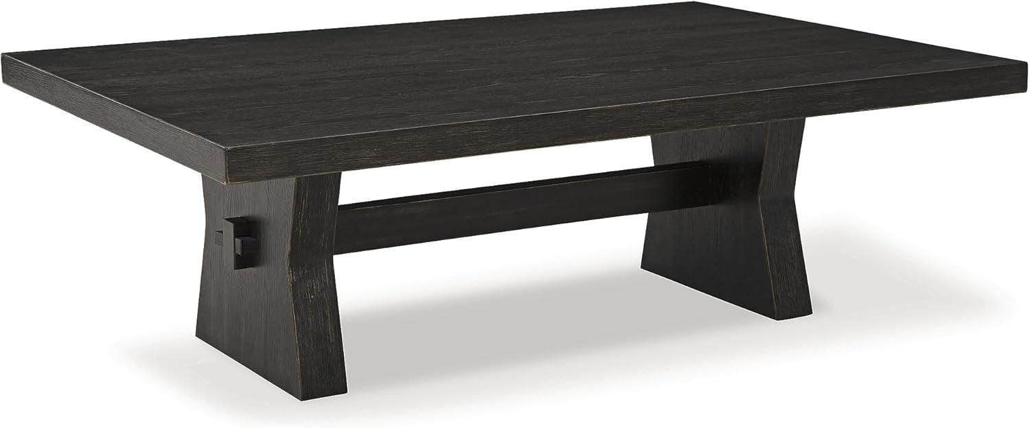 Galliden Rectangular Black Wood Coffee Table