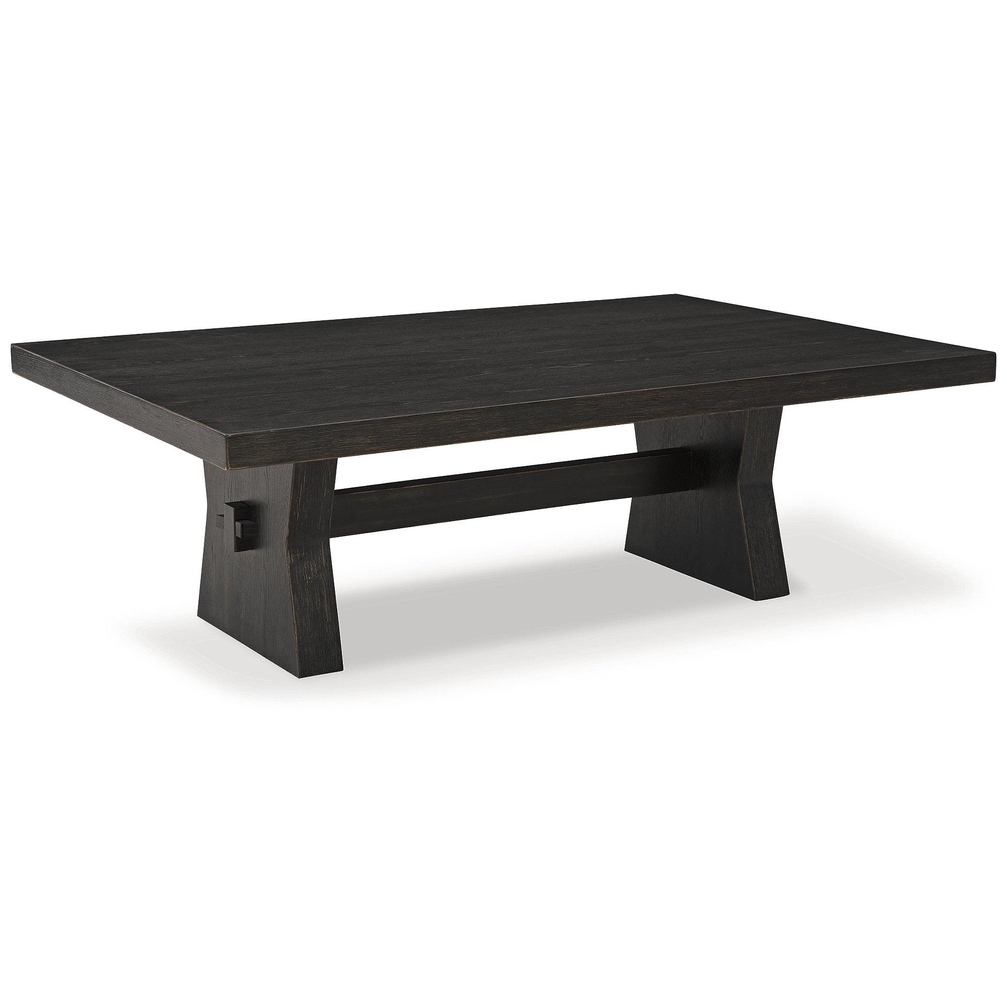 Galliden Rectangular Black Wood Coffee Table