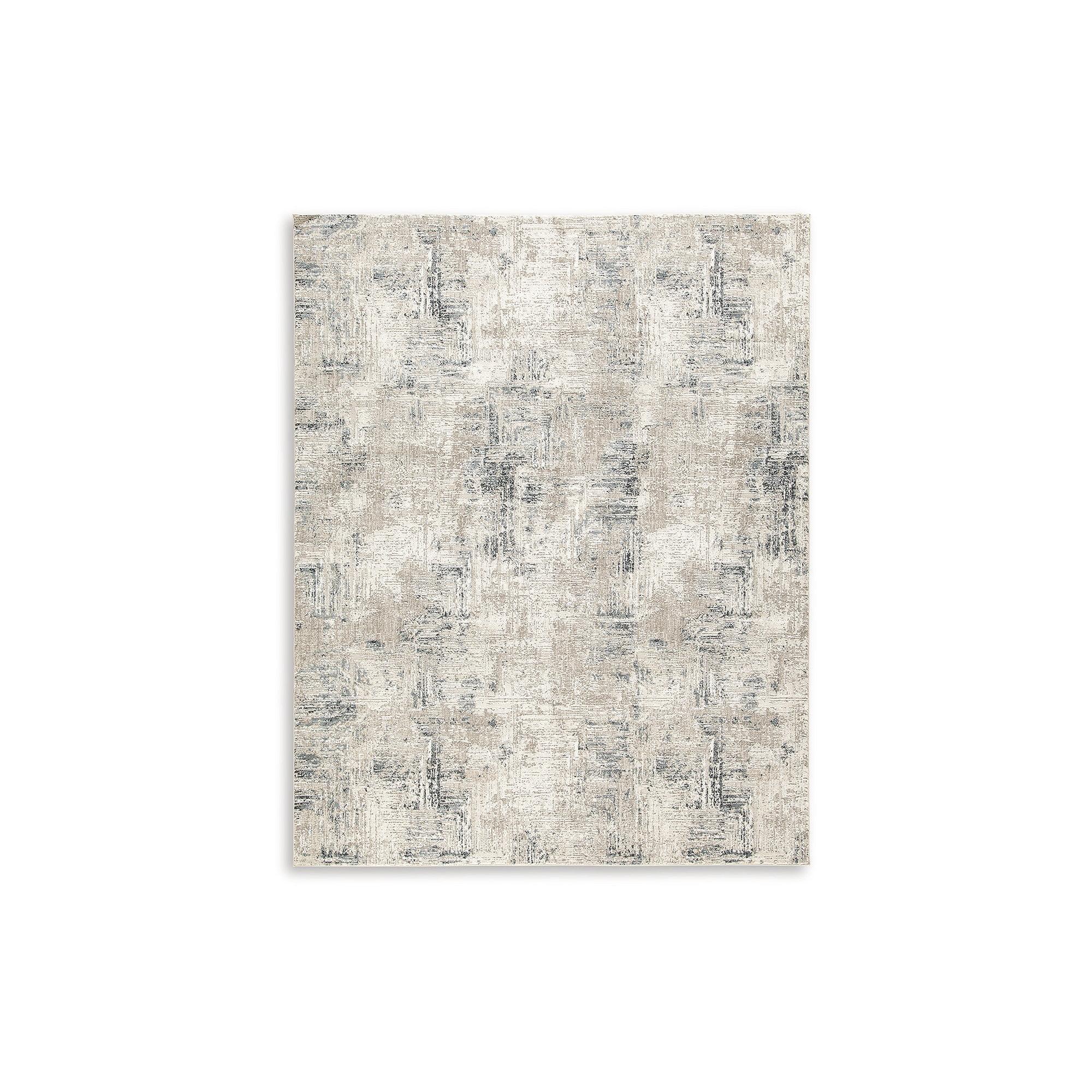 Gentor 8' x 10' Blue and Ivory Abstract Synthetic Rug