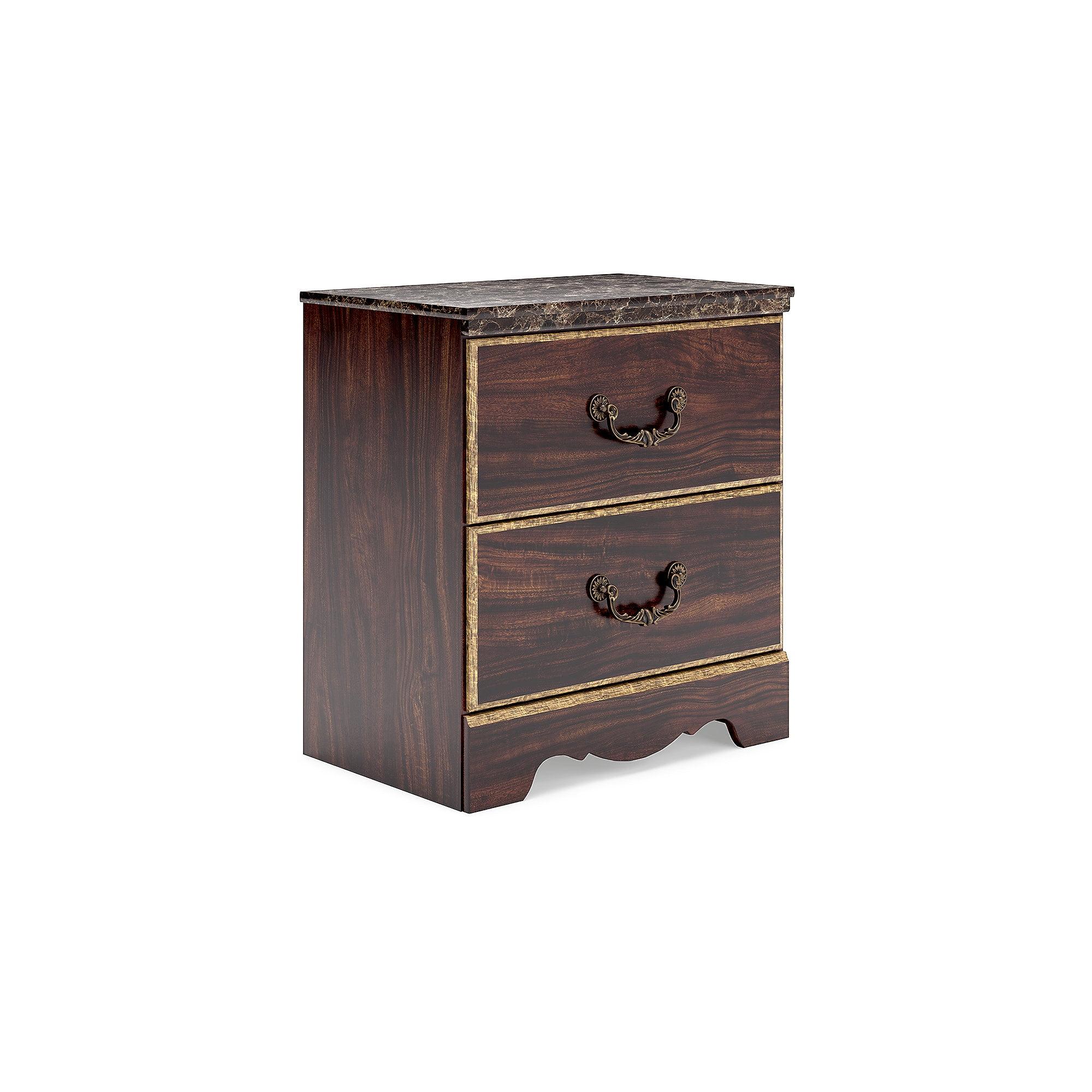 Signature Design by Ashley Glosmount 2 Drawer Nightstand, Dark Brown