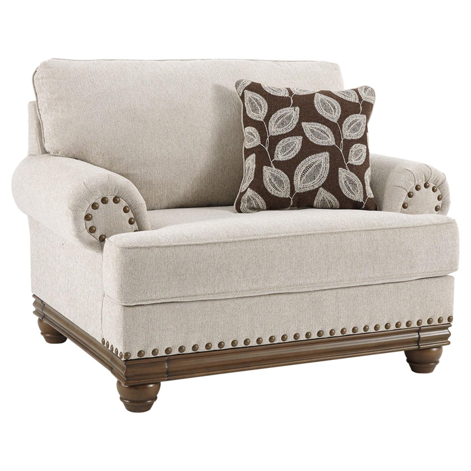 Elegant Traditional Herringbone Chair and A Half with Bun Feet