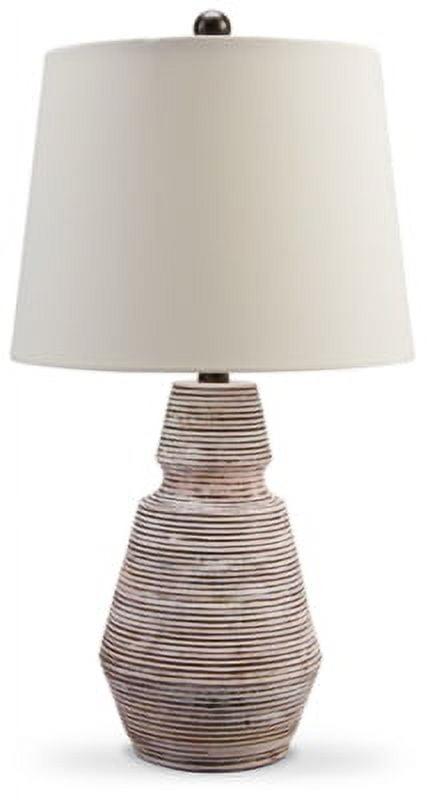 Jairburns 23.25" White and Brick Red Polyresin Table Lamp Set