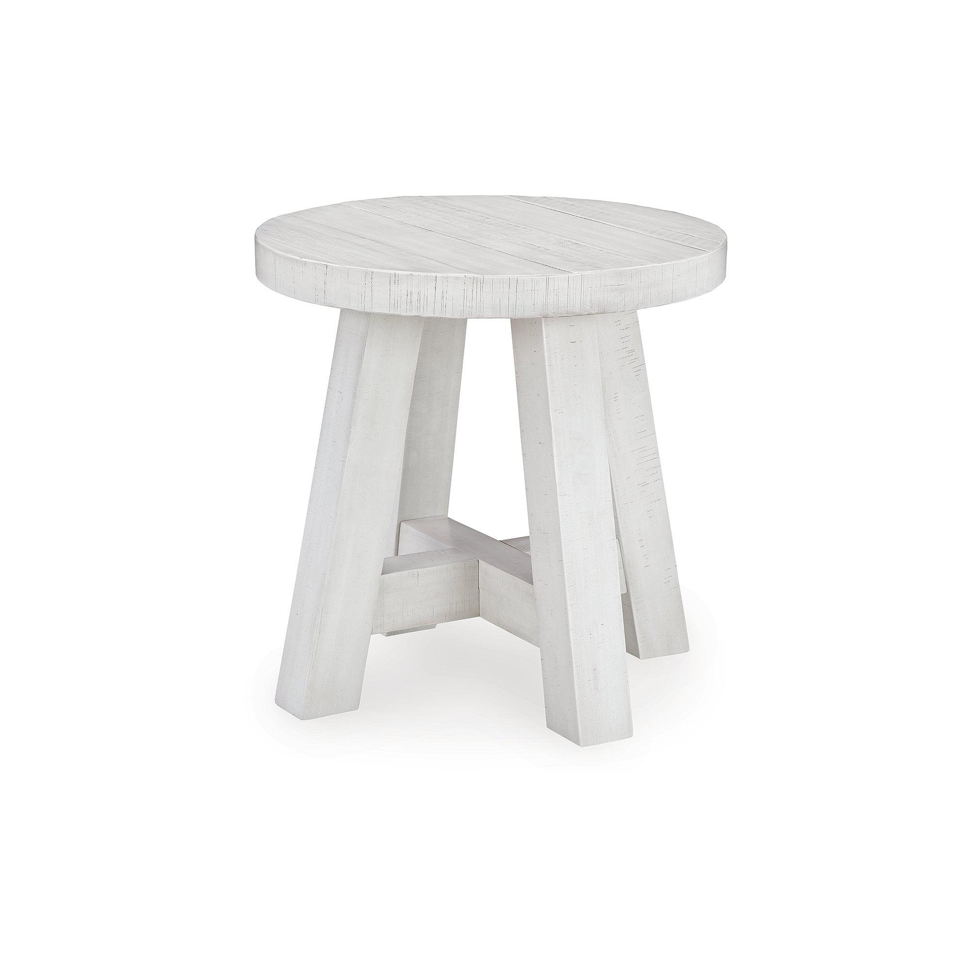 Signature Design by Ashley Jallison End Round Top Table, Off-White