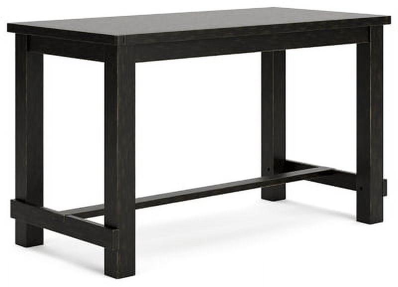 Black Rectangular Marble Top Counter Height Dining Table