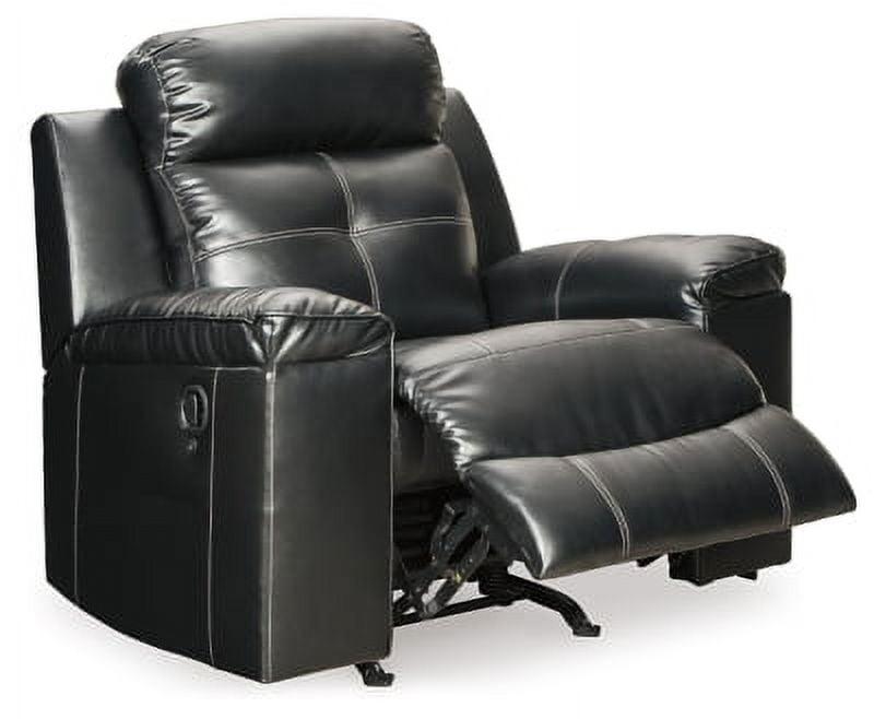 Kempten Black Faux Leather Rocker Recliner with LED Lighting