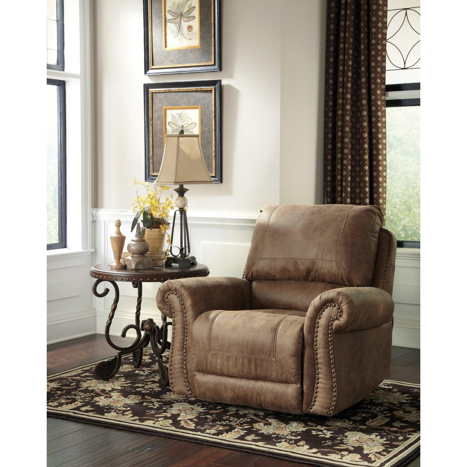 Larkinhurst Earth Brown Faux Leather Traditional Rocker Recliner