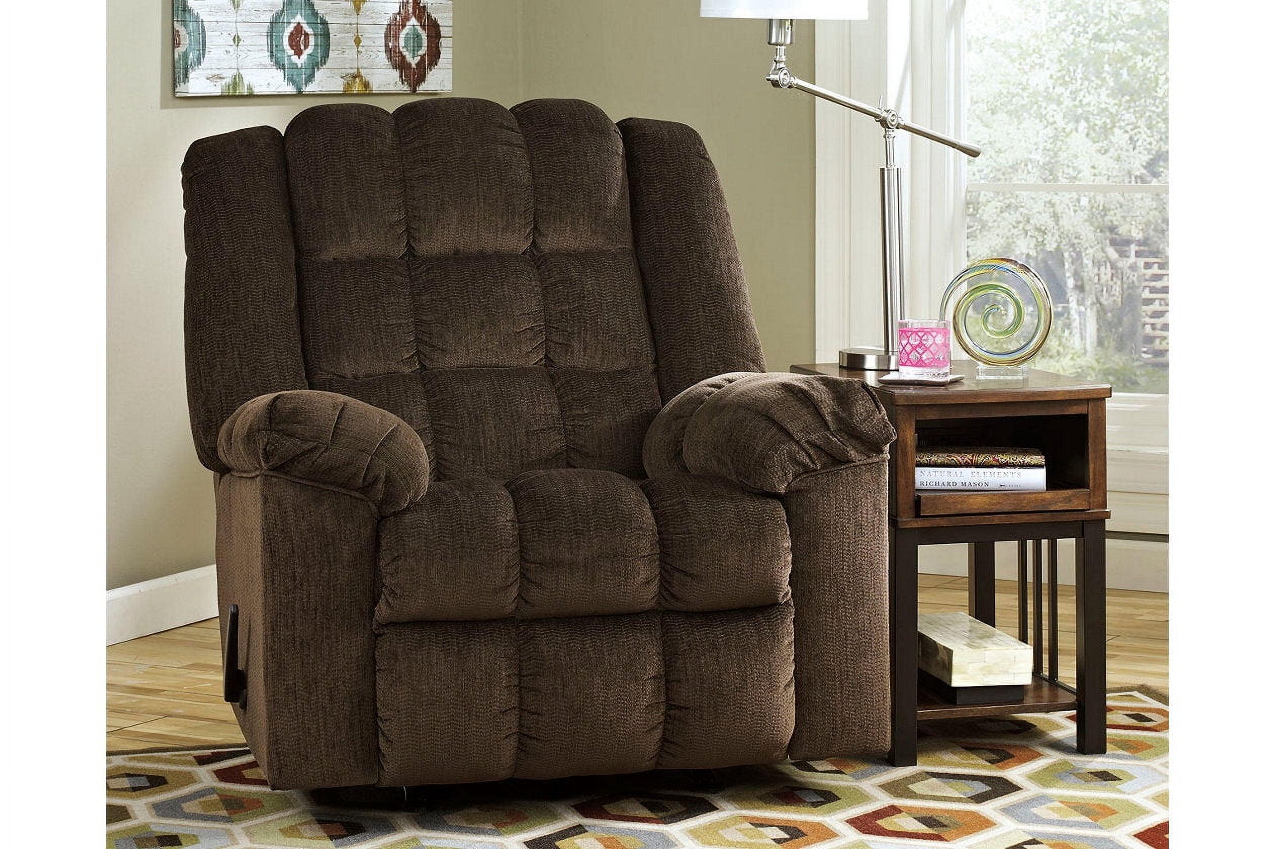 Ludden Rocker Side Lever Recliner Cocoa - Signature Design by Ashley: Plush Upholstery, Comfort Style