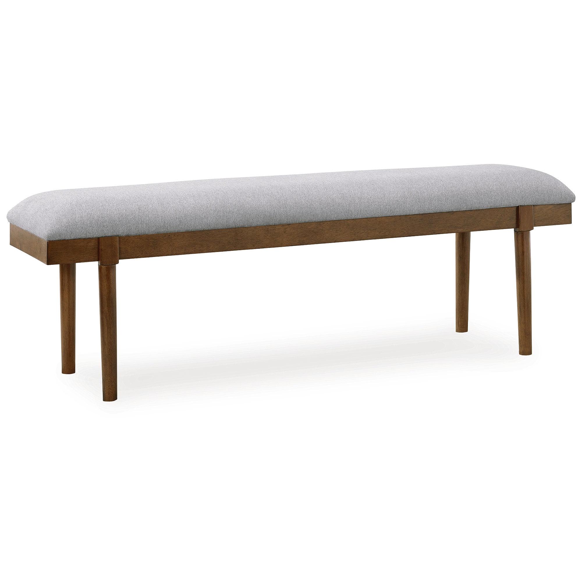 Signature Design by Ashley Lyncott 59" Upholstered Solid Wood Frame Dining Bench, Gray/Brown