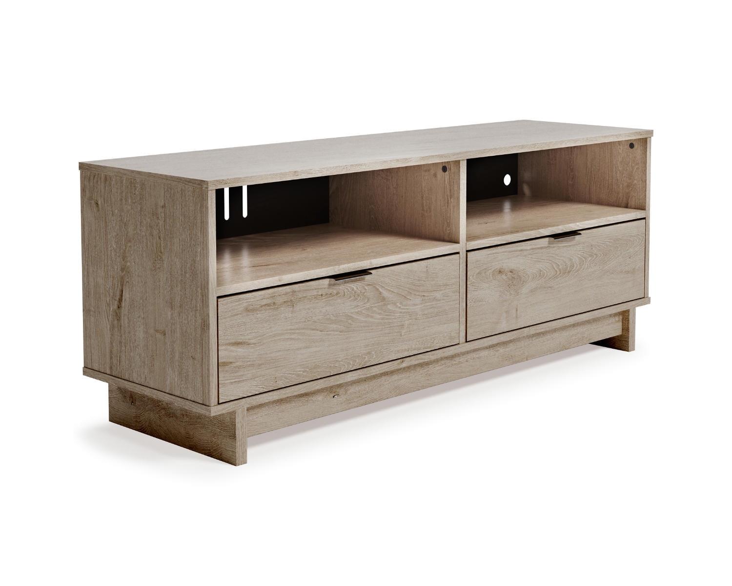 Oliah Medium TV Stand for TVs up to 48" Natural: Media Console with Drawers & Open Shelves - Signature Design by Ashley