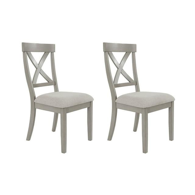 Sand & Stable™ Coastline Solid Wood Cross Back Side Chair in Gray & Reviews | Wayfair