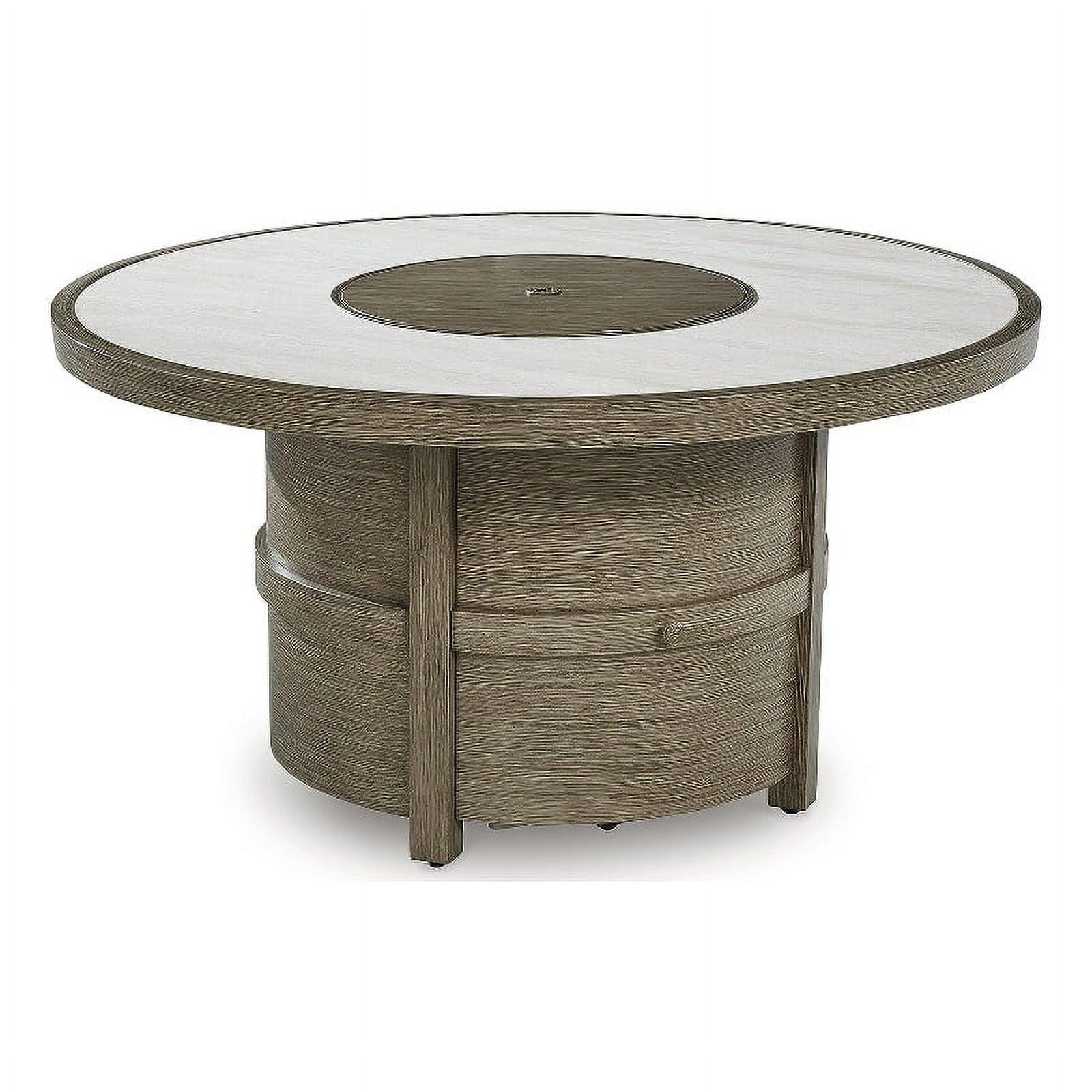 Signature Design by Ashley Rainier Ranch Beige Fire Pit Table