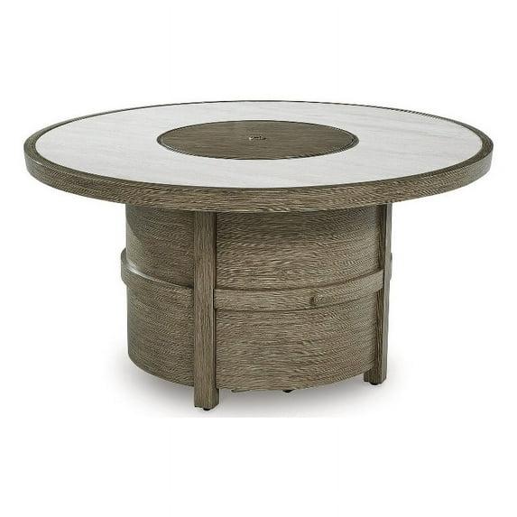 Signature Design by Ashley Rainier Ranch Beige Fire Pit Table
