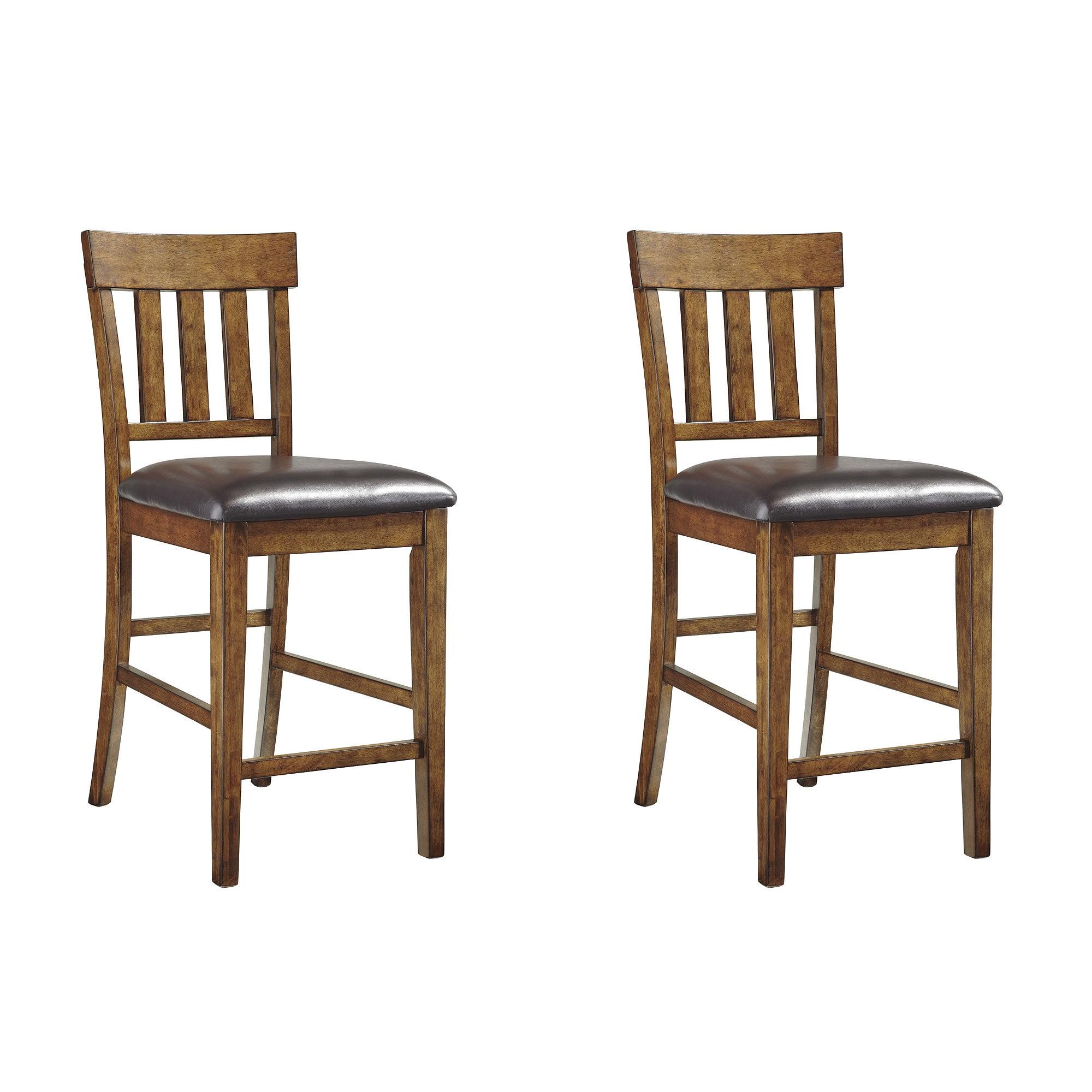 Signature Design by Ashley Ralene Counter Height Upholstered Barstool, Set of 2, Medium Brown