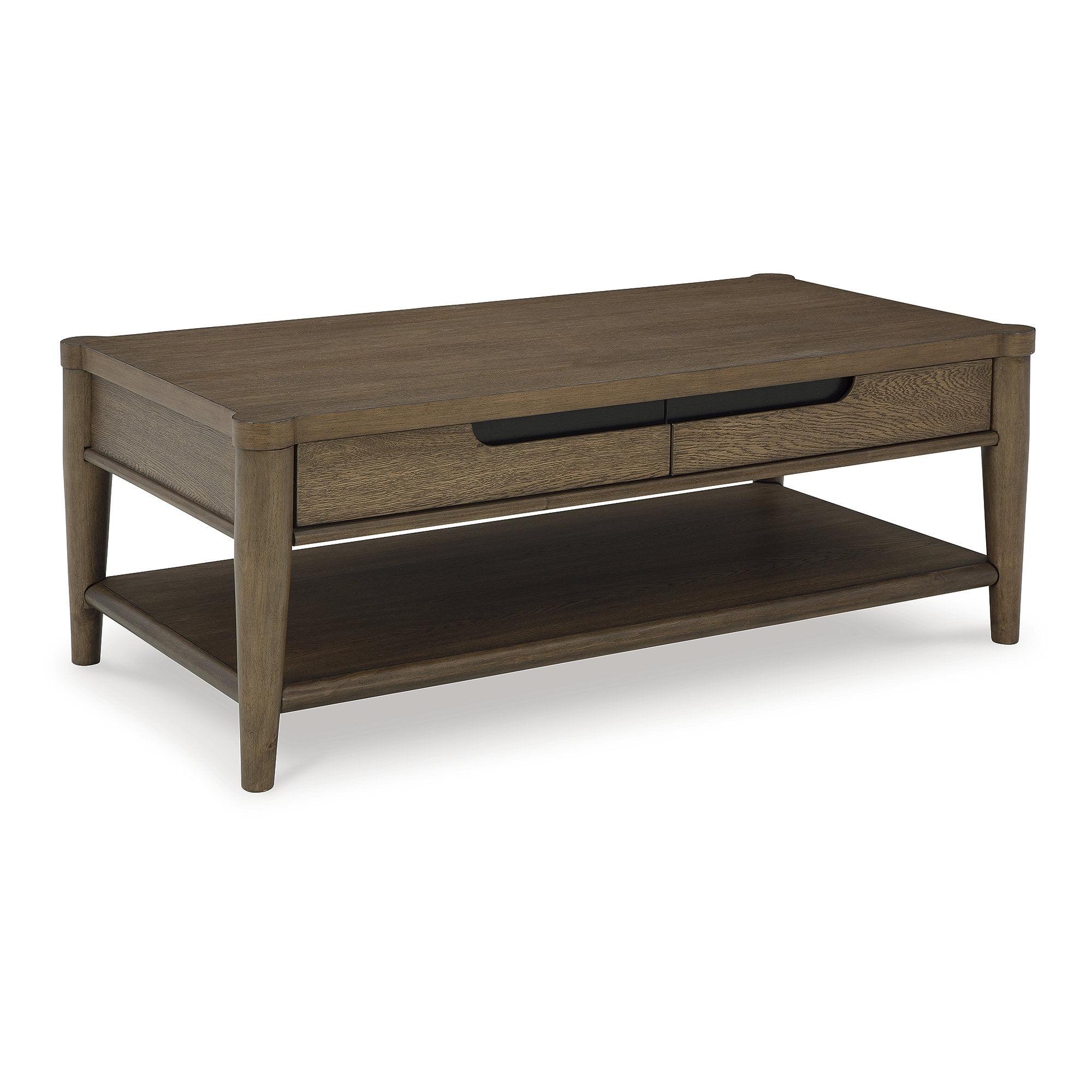 Signature Design by Ashley Roanhowe Rectangular 2 Drawer Coffee Table, Brown