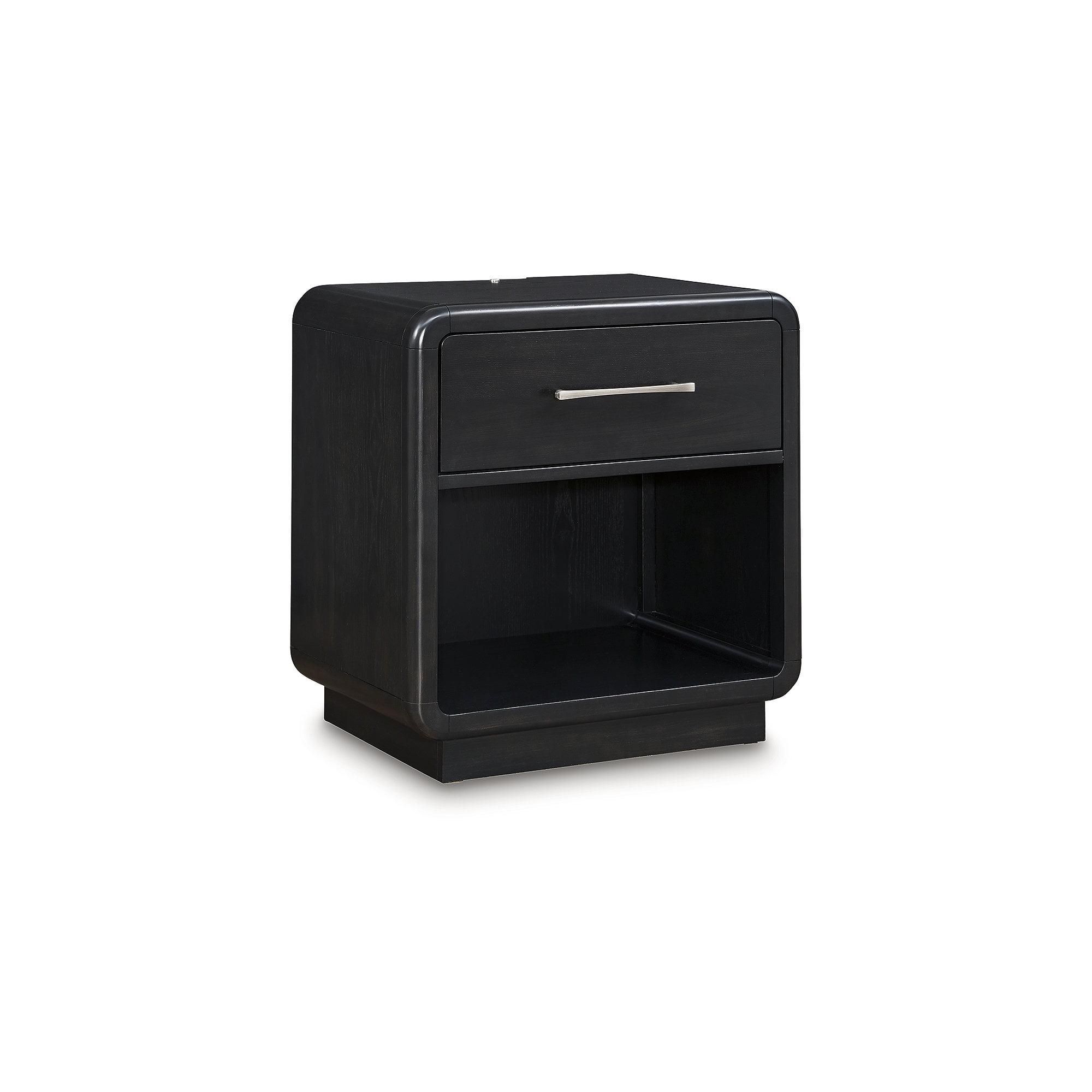 Signature Design by Ashley Rowanbeck Nightstand with LED Nightlight, Black