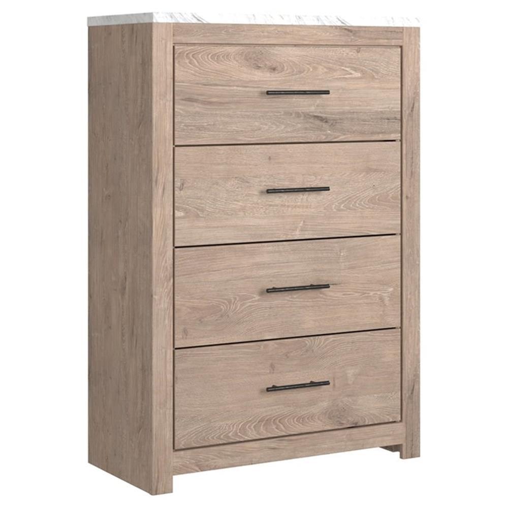 Signature Design by Ashley Senniberg Light Brown/White Four Drawer Chest