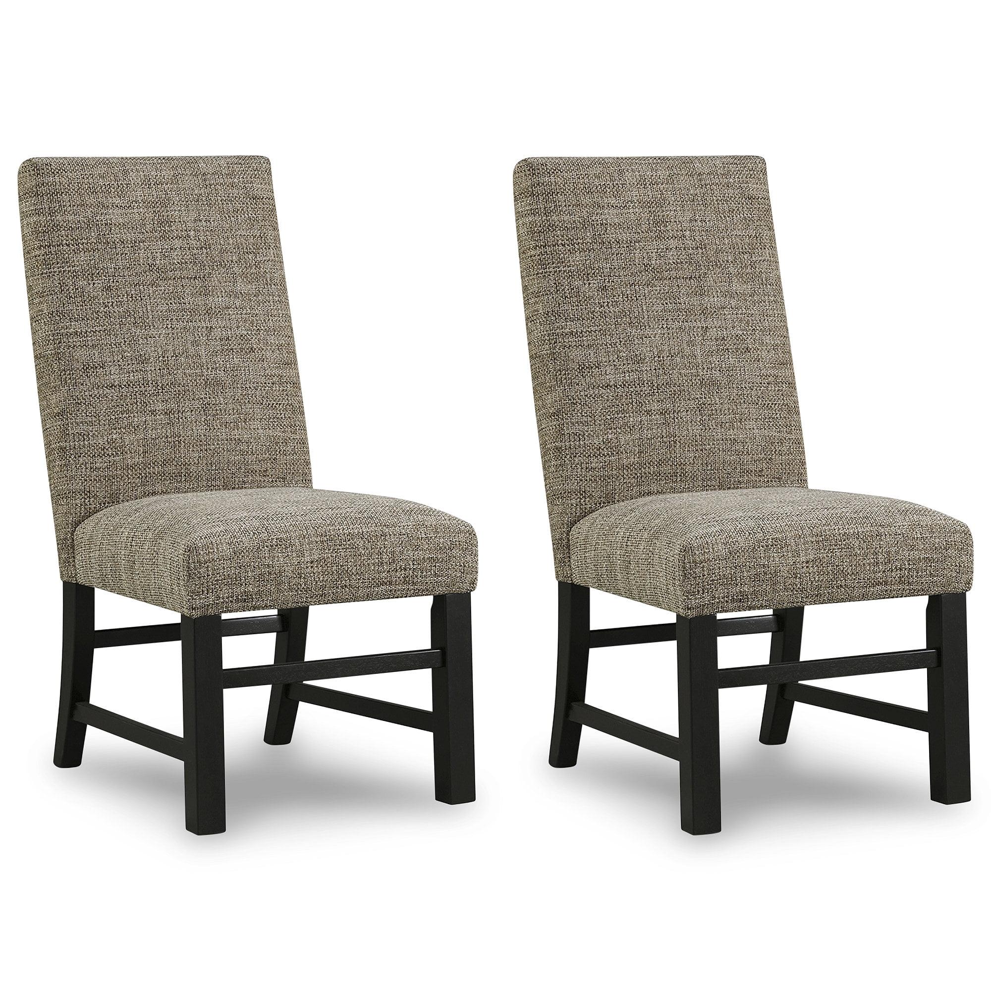 Transitional Earthy Brown Upholstered Side Chair Set