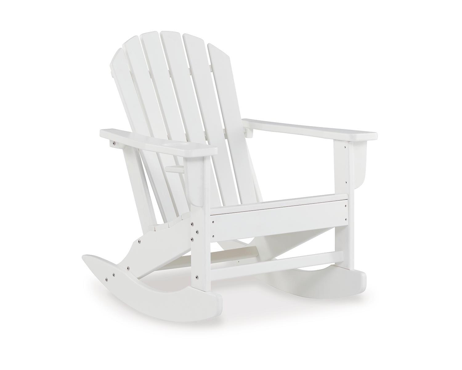 White High-Density Polyethylene Adirondack Rocking Chair