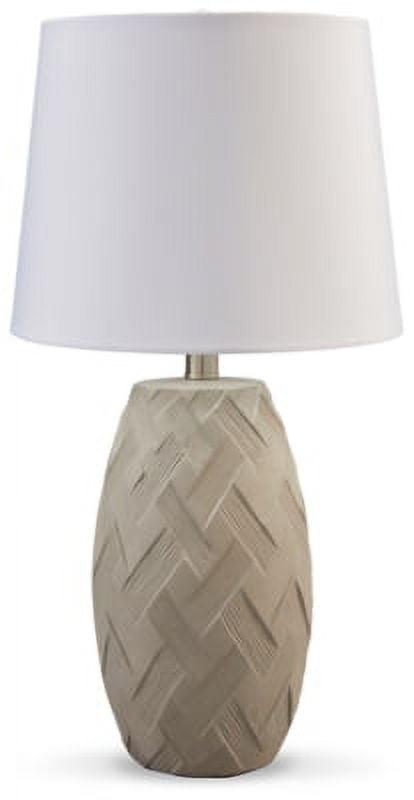 Tamner 21.88" Beige and White Polyresin Table Lamp Set