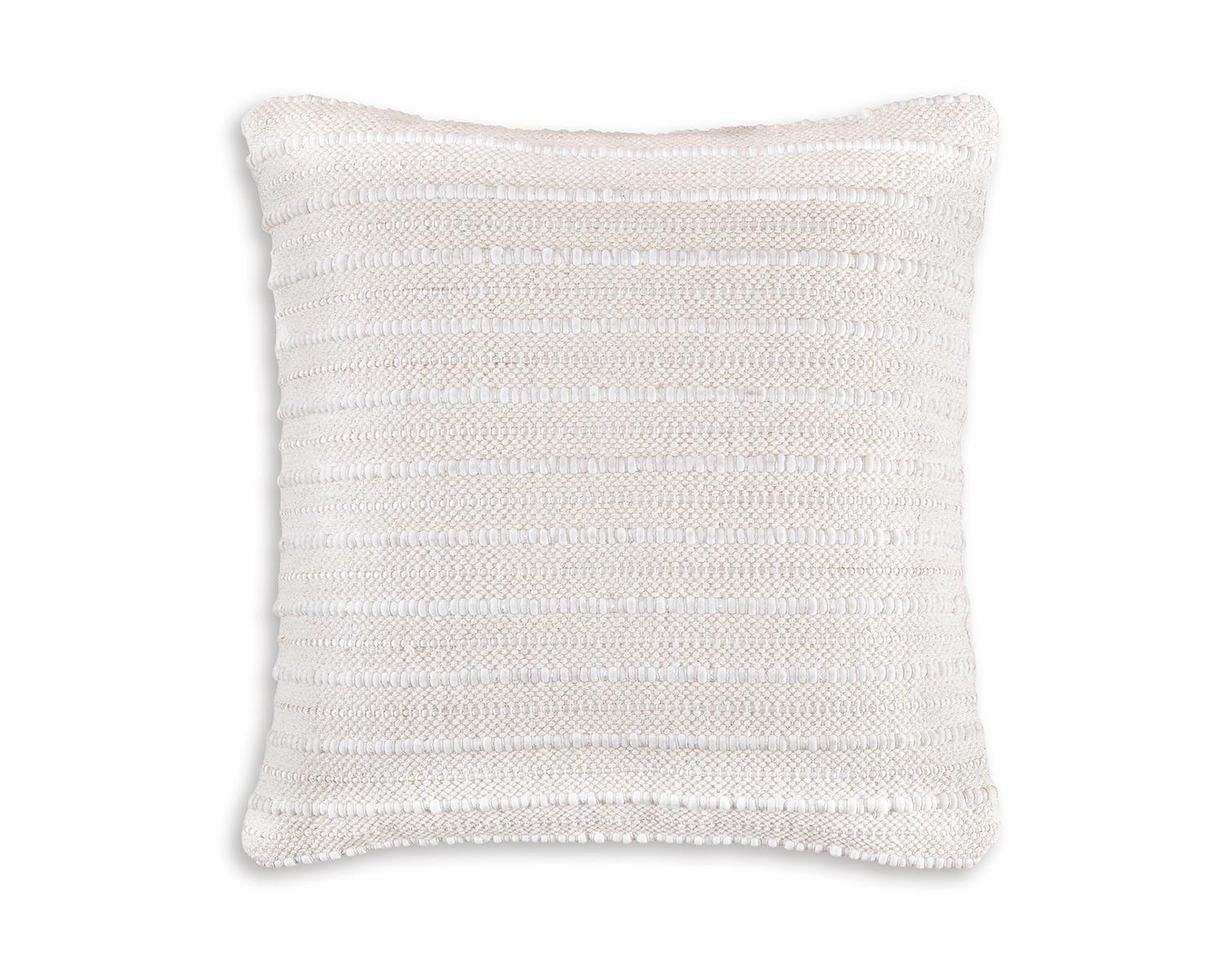 Cream Handwoven Square Embroidered Throw Pillow