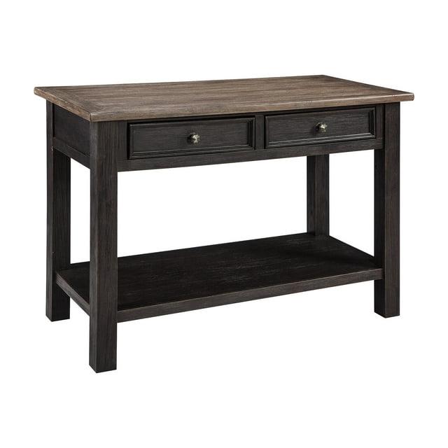 Tyler Creek Sofa/Console Table Grayish Brown/Black - Signature Design by Ashley: Mid-Century Modern with Open Shelf, Storage Drawer