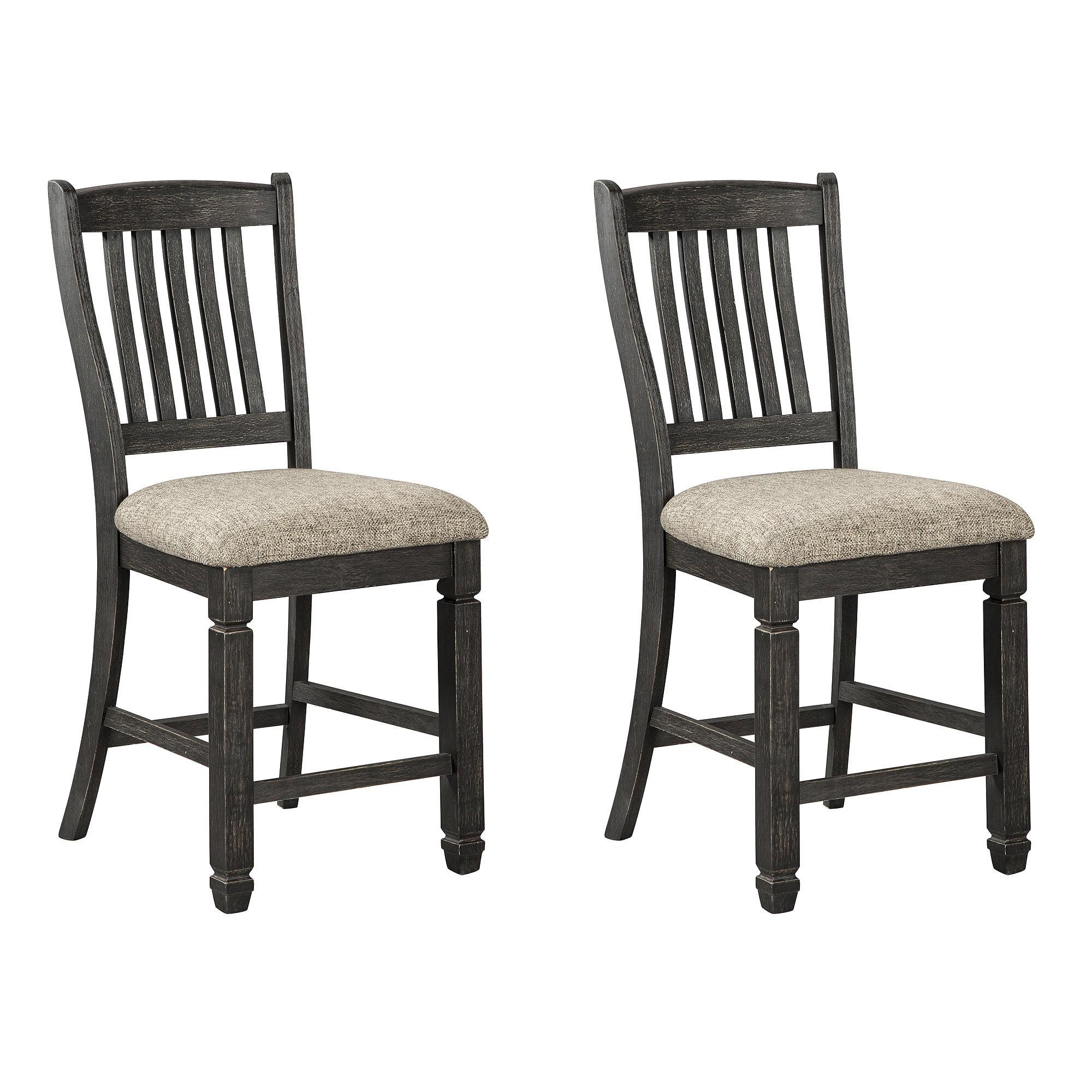 Tyler Creek Black and Grayish Brown Wood Counter Height Barstools, Set of 2