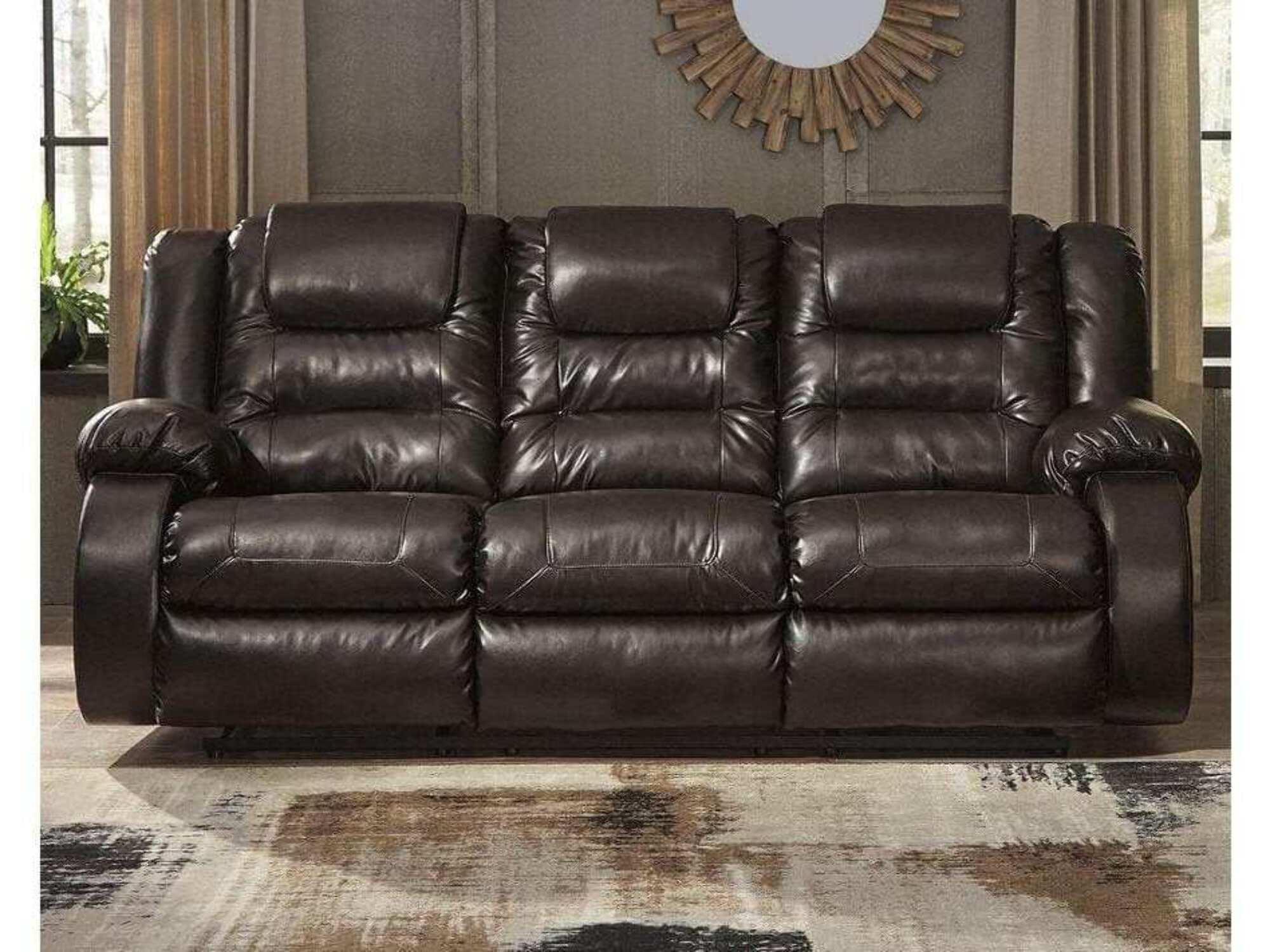 Signature Design by Ashley Vacherie Reclining Sofa in Chocolate