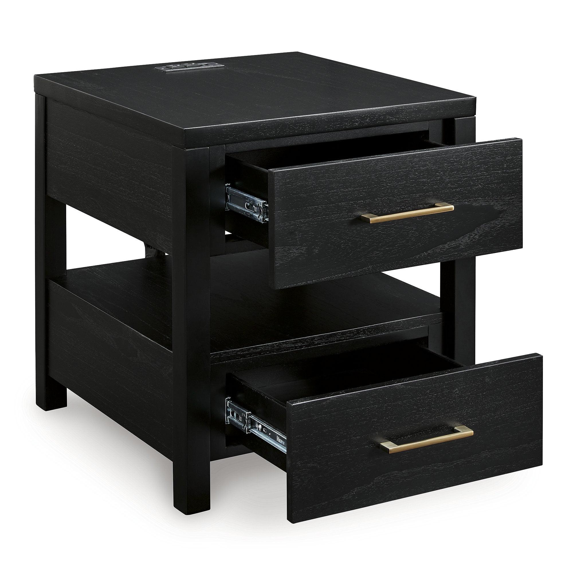 Signature Design by Ashley Winbardi End Table with USB Ports, Black