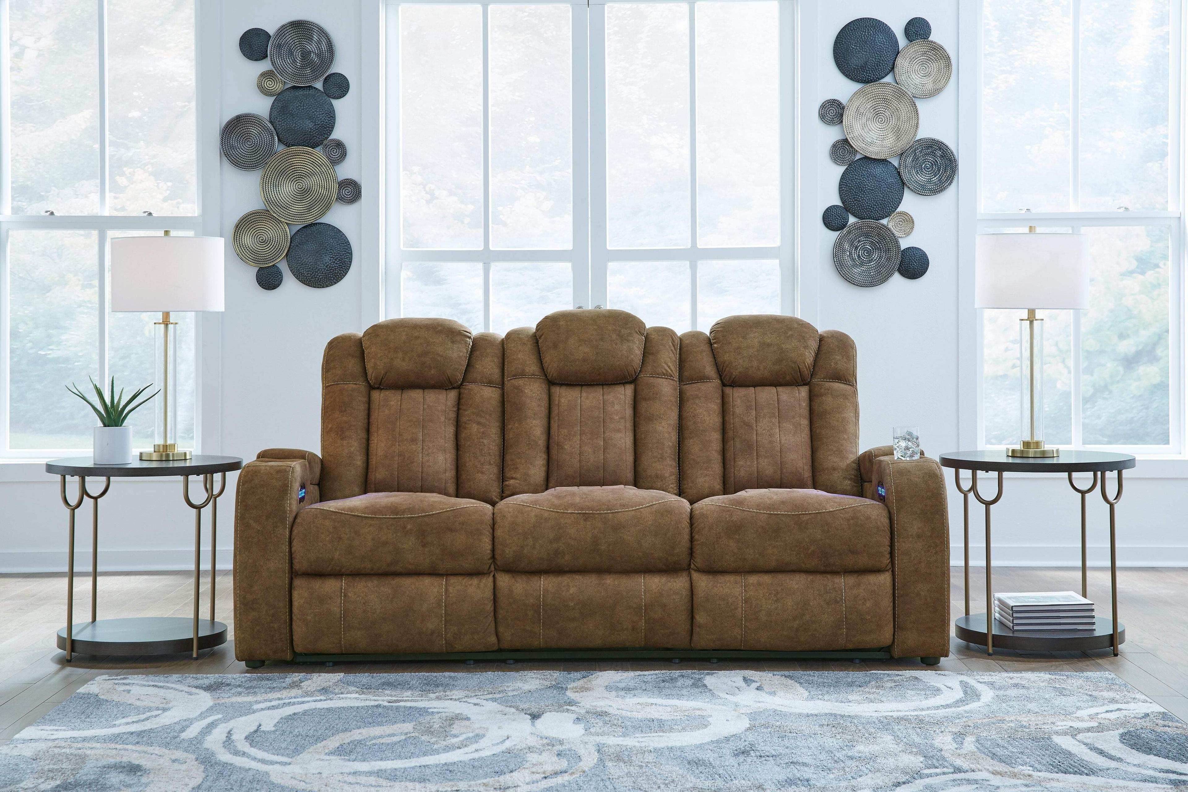 Signature Design by Ashley Wolfridge Brown Power Reclining Sofa