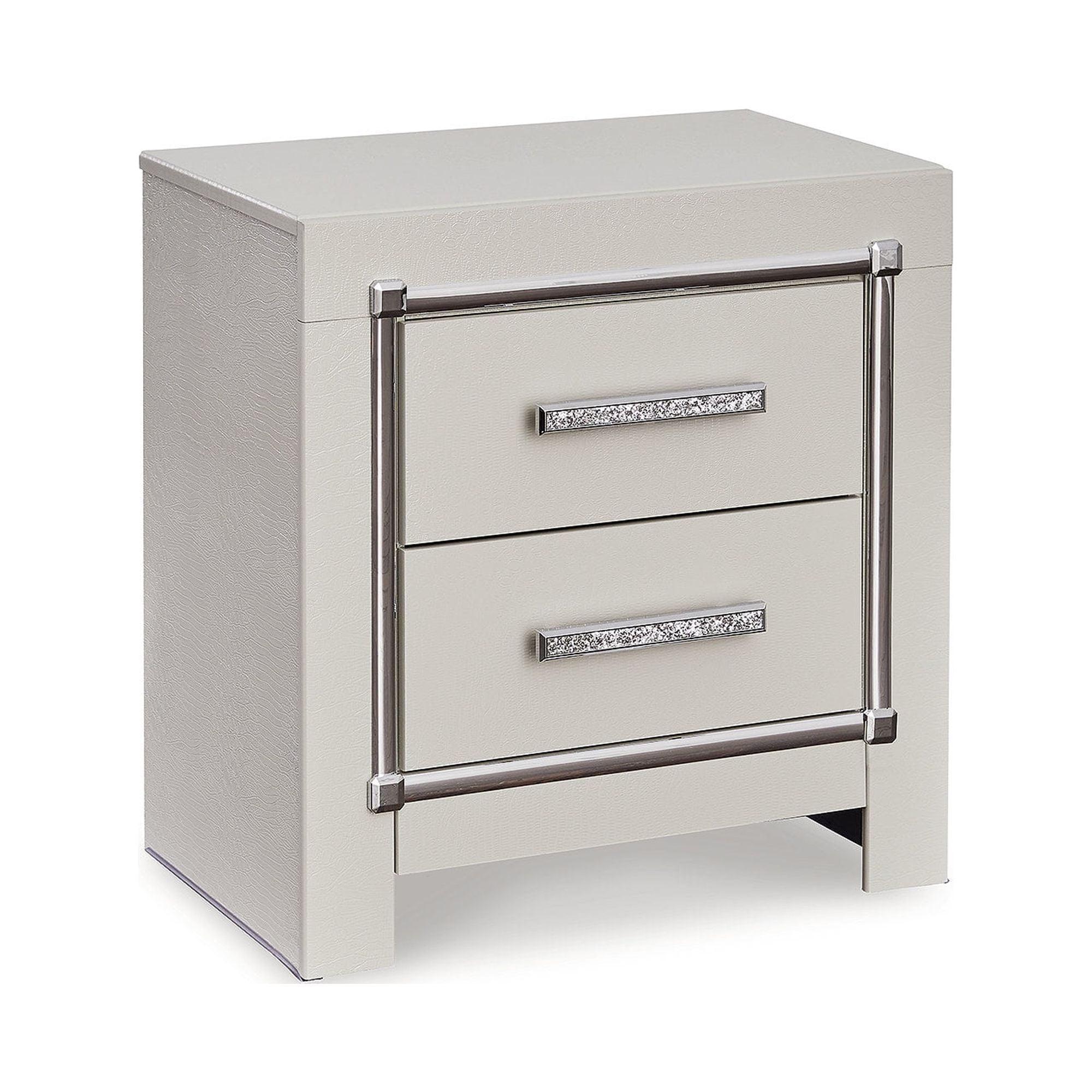 Signature Design by Ashley Zyniden Glam Faux Gator 2 Drawer Nightstand