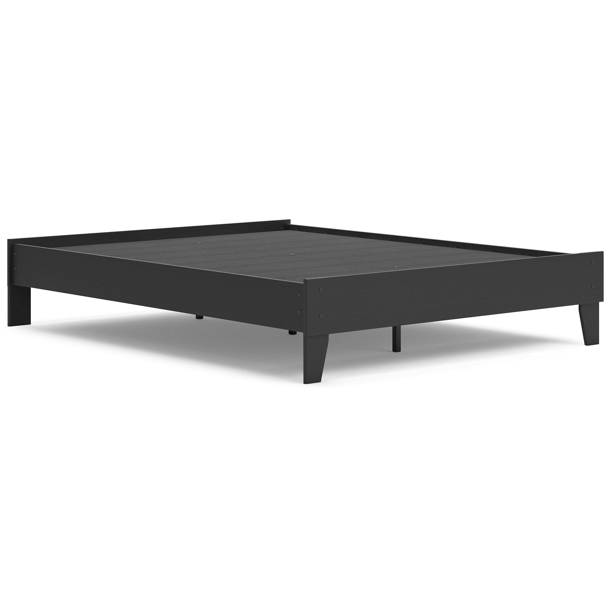 Signature Design by Socalle Queen Platform Bed in Matte Black Finish