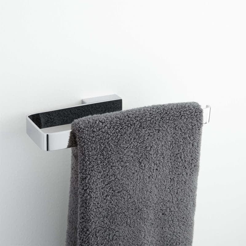 Chrome Rectangular Wall-Mounted Open Towel Ring