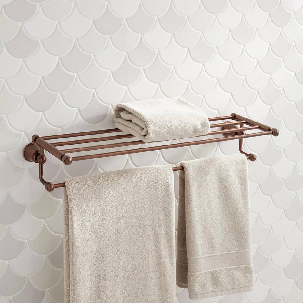 Cooper Collection Wall-Mount Towel Rack with Shelf