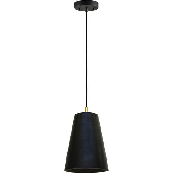 Signature Home Collection 12" Black Conical Shade Ceiling Pendant Light Fixture