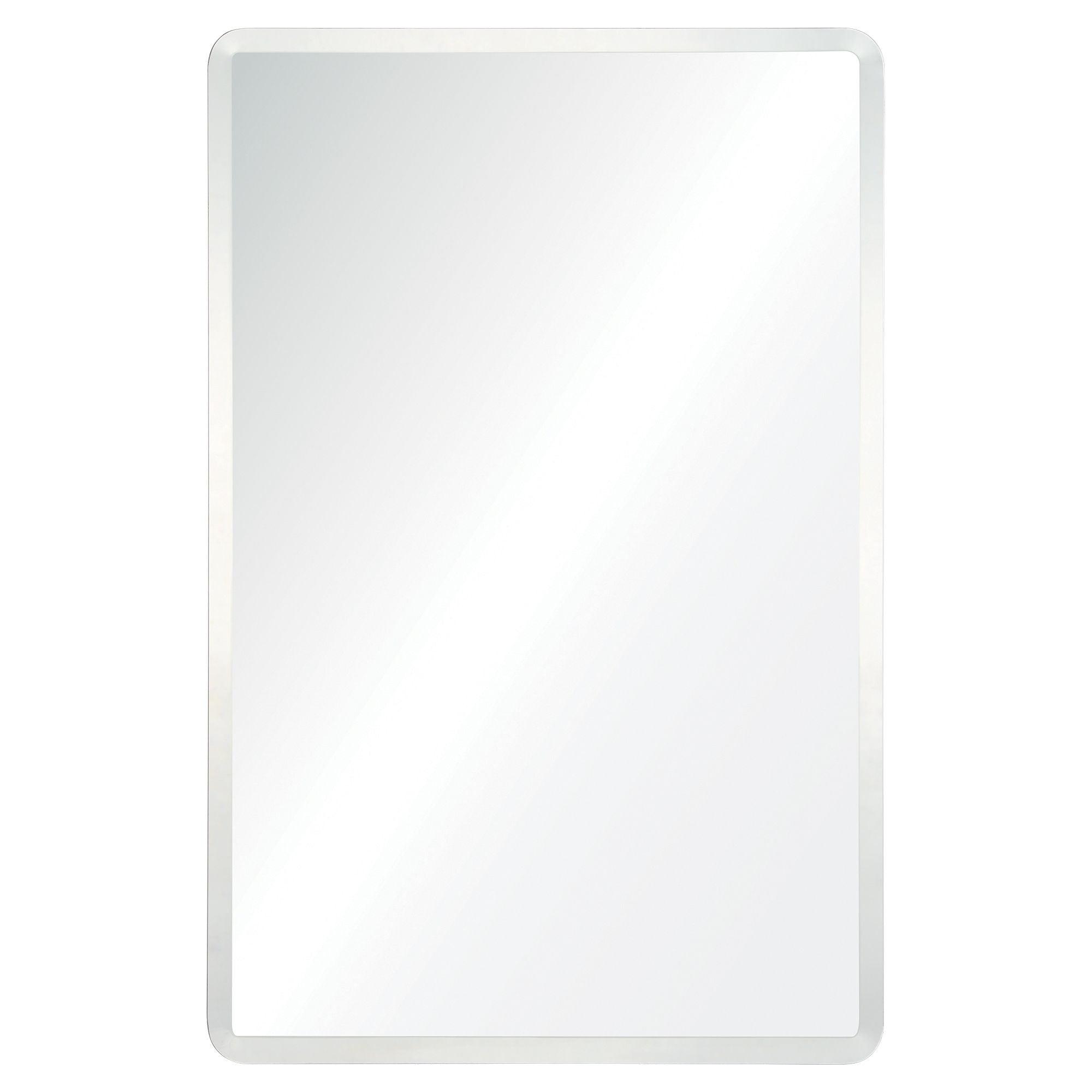 Sleek 36" Silver Beveled Rectangular Bathroom Wall Mirror