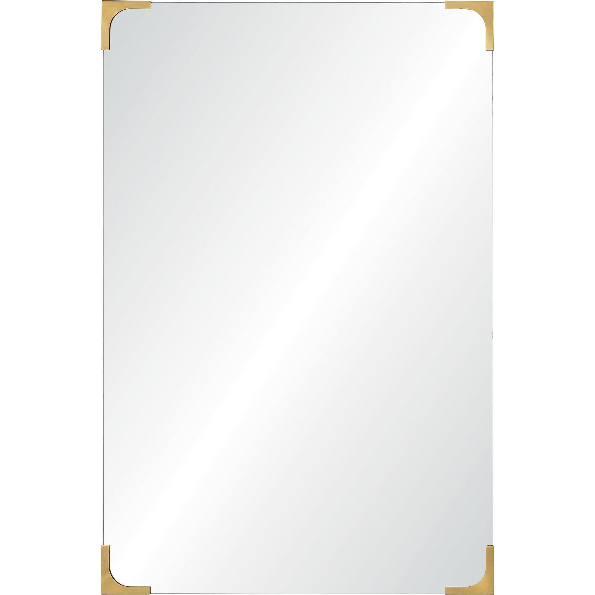 Elegant 36" Gold Rectangular Beveled Wall Mirror