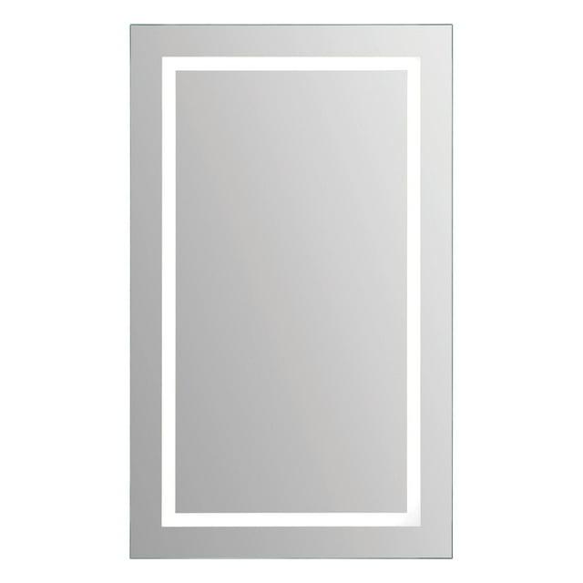 Signature Home Collection 40" Silver LED Glass Framed Beveled Rectangular Pre-Lit Wall Mirror