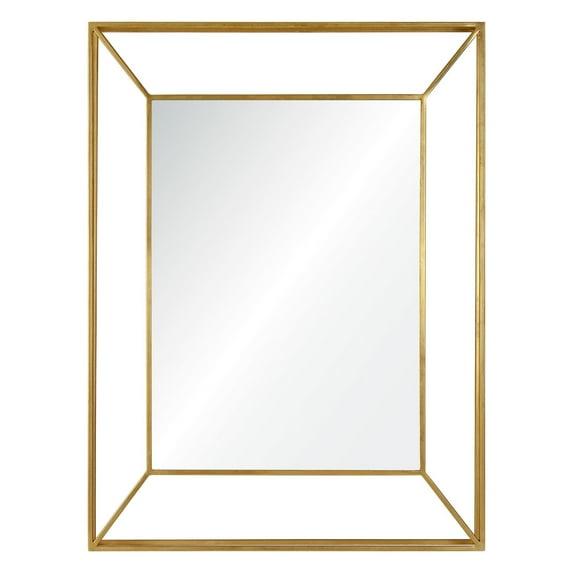 Signature Home Collection 40" Silver Leaf Finished Framed Rectangular Wall Mirror