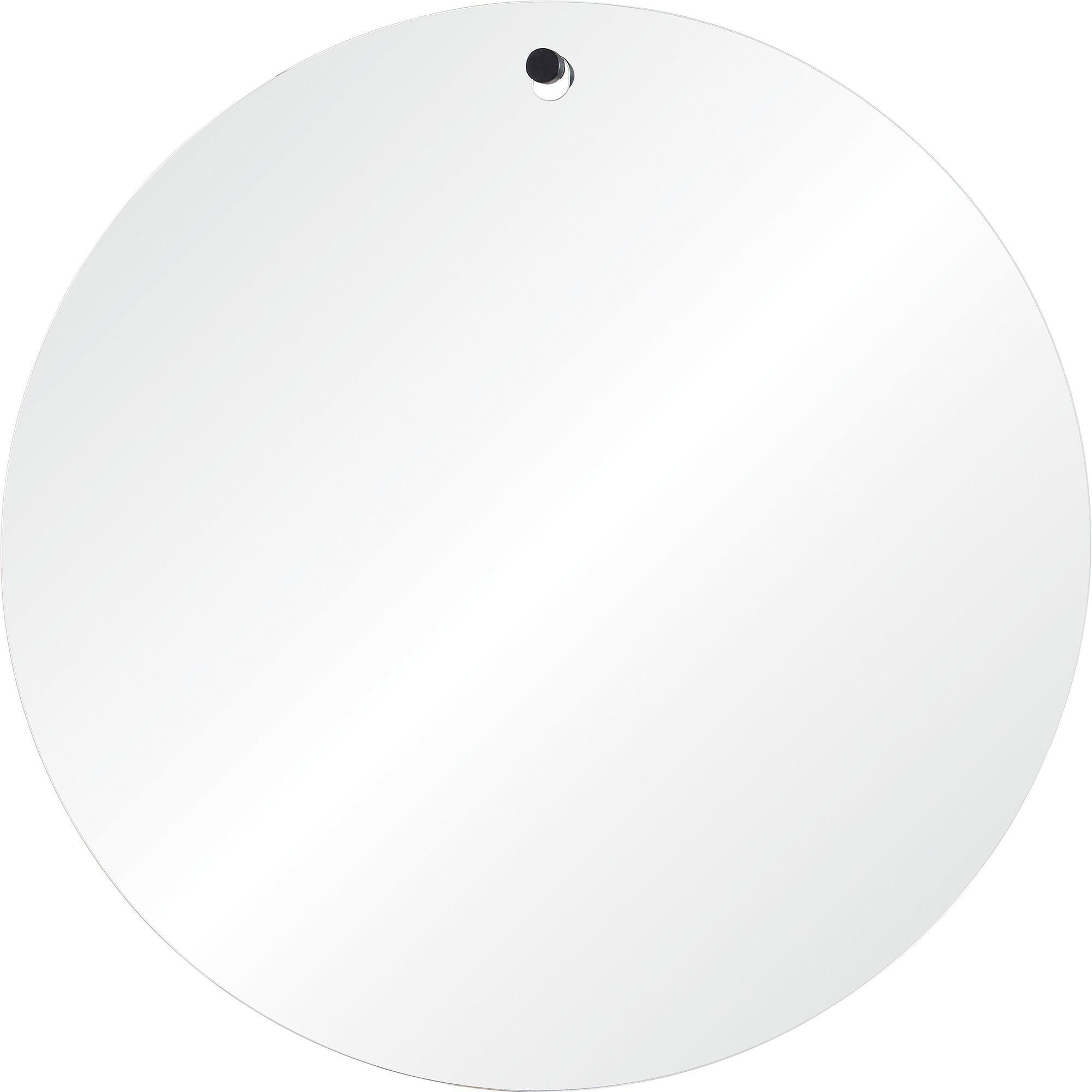 48" Black Polished Unframed Round Wall Mirror