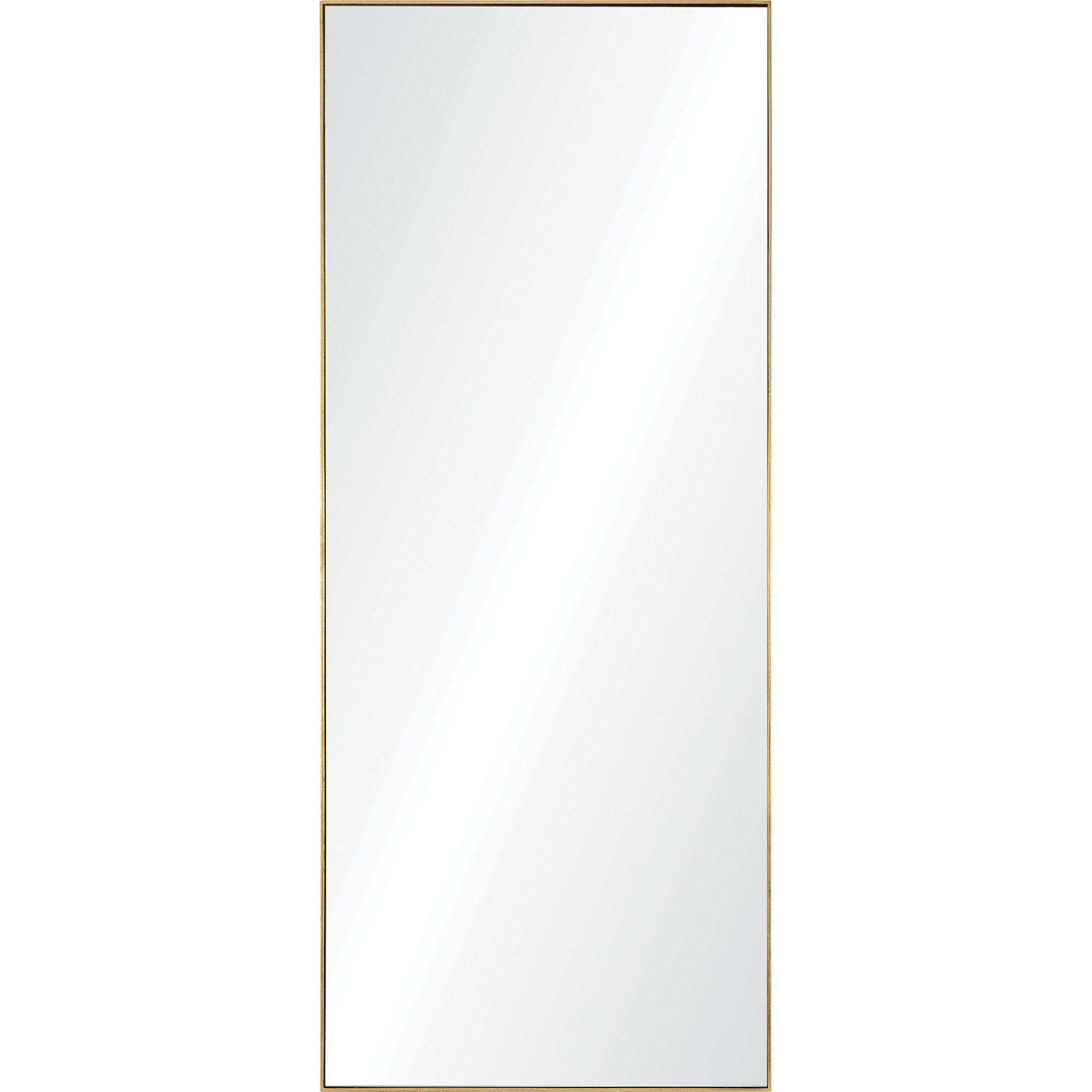 Elegant Gold Leaf 72" Full-Length Rectangular Wall Mirror