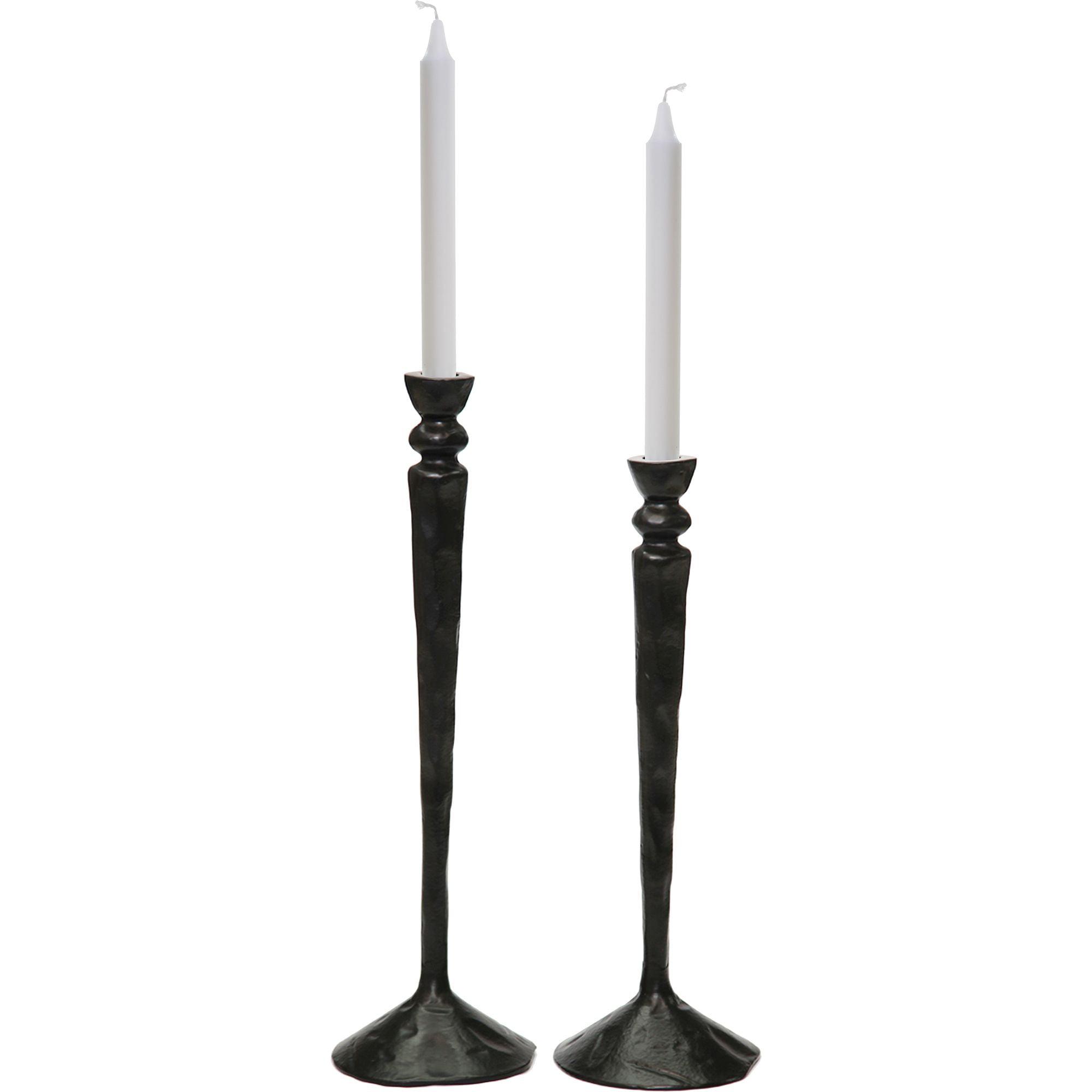 Handmade Black Aluminum Taper Candlestick Set