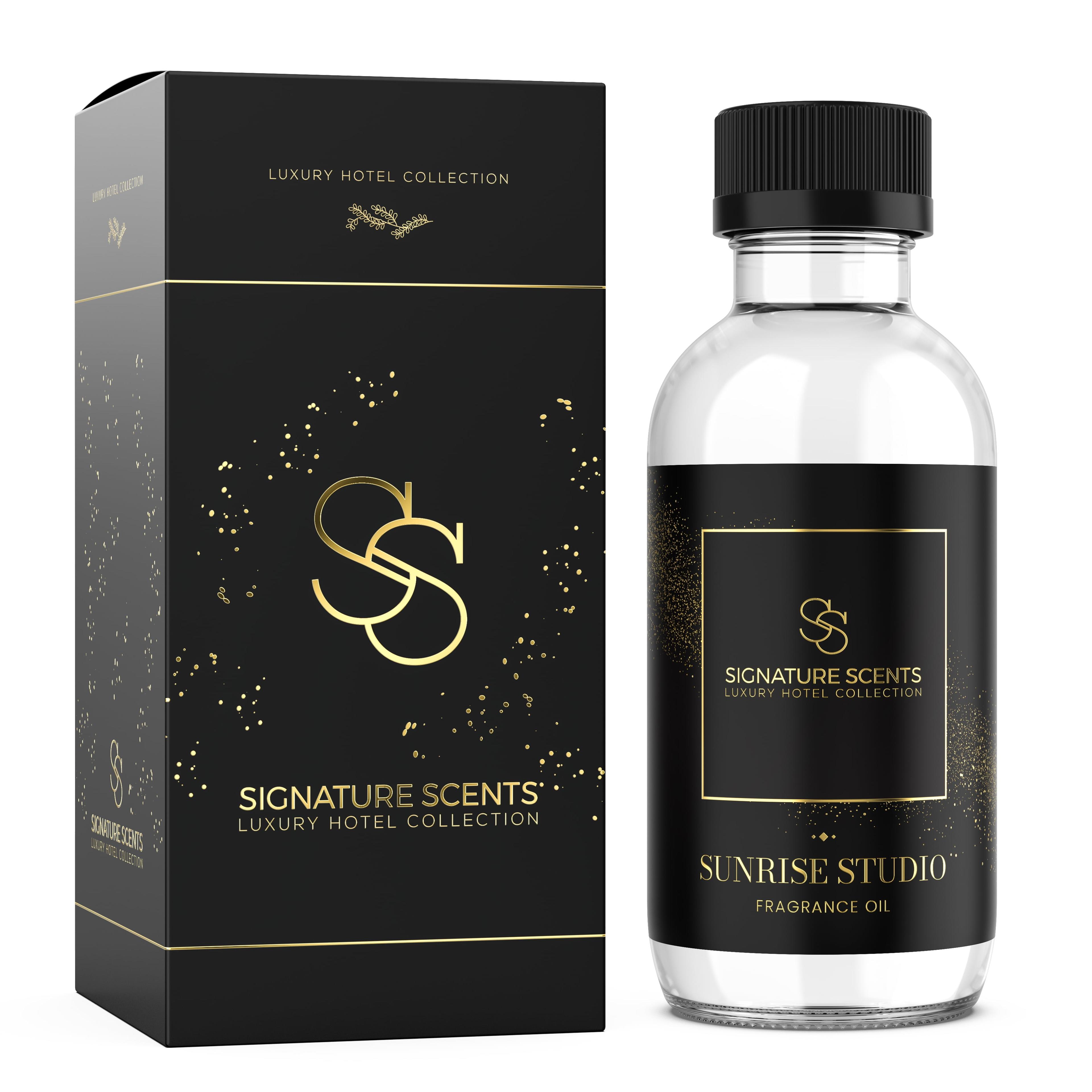 Signature Scents - Luxury Hotel Collection - Hotel Fragrance Oil - Diffuser Oil Blends for Aromatherapy (Sunrise Studio) 4.05 Fl Oz (120ml) + 2 Free Samples